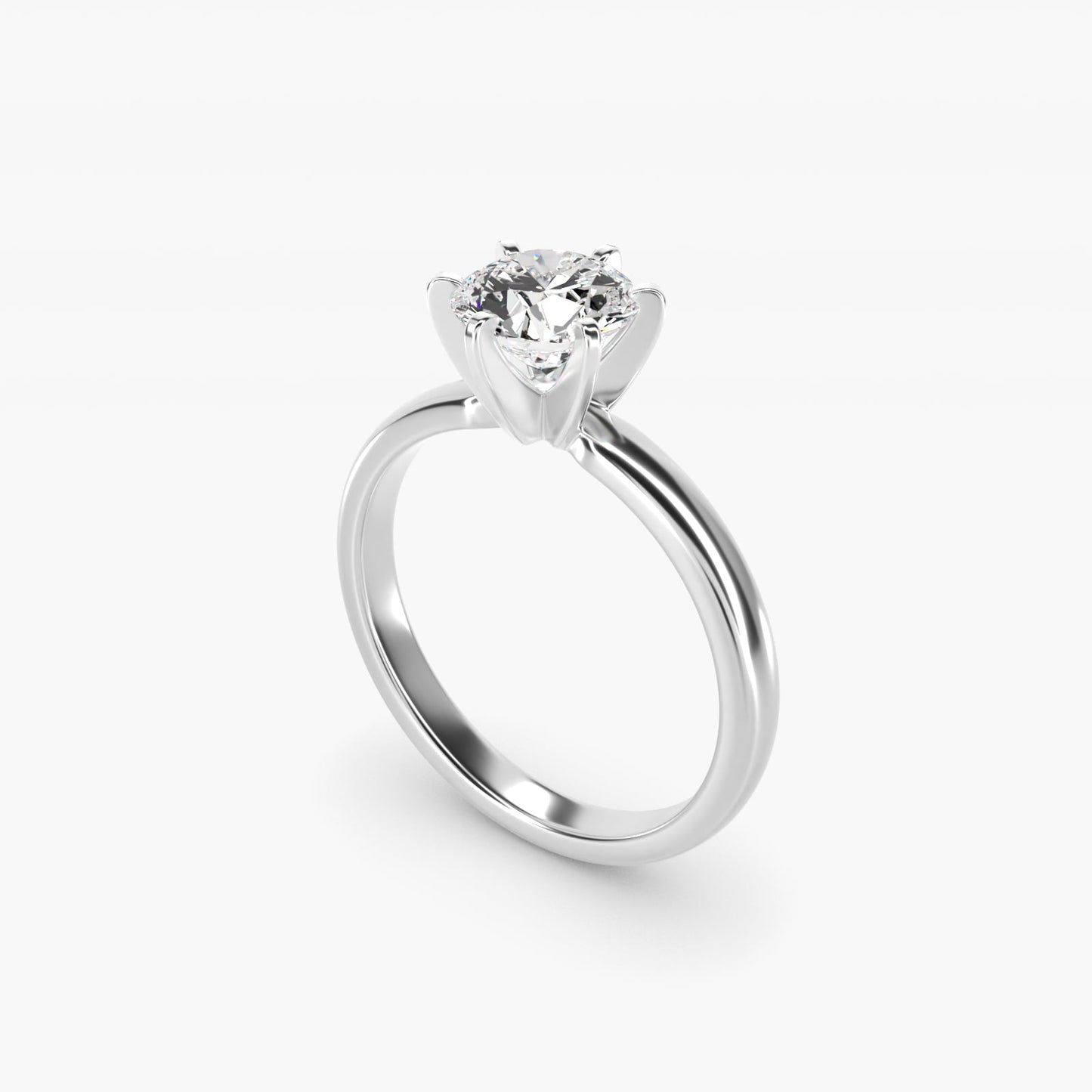 Comfort Fit Six Prong Solitaire Engagement Ring In Platinum By James Allen - Round Center