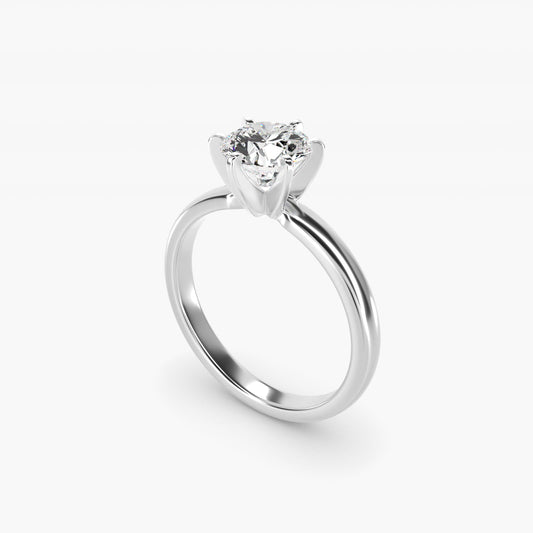 Comfort Fit Six Prong Solitaire Engagement Ring In Platinum By James Allen - Round Center