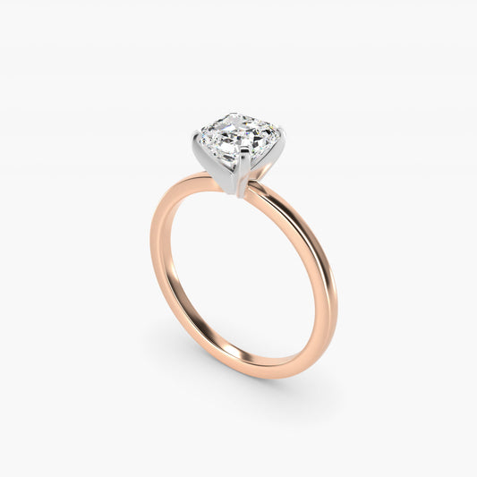 Comfort Fit Solitaire Engagement Ring In 14K Rose Gold By James Allen - Asscher Center