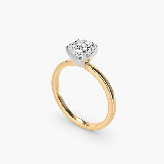 Comfort Fit Solitaire Engagement Ring In 14K Yellow Gold By James Allen - Asscher Center