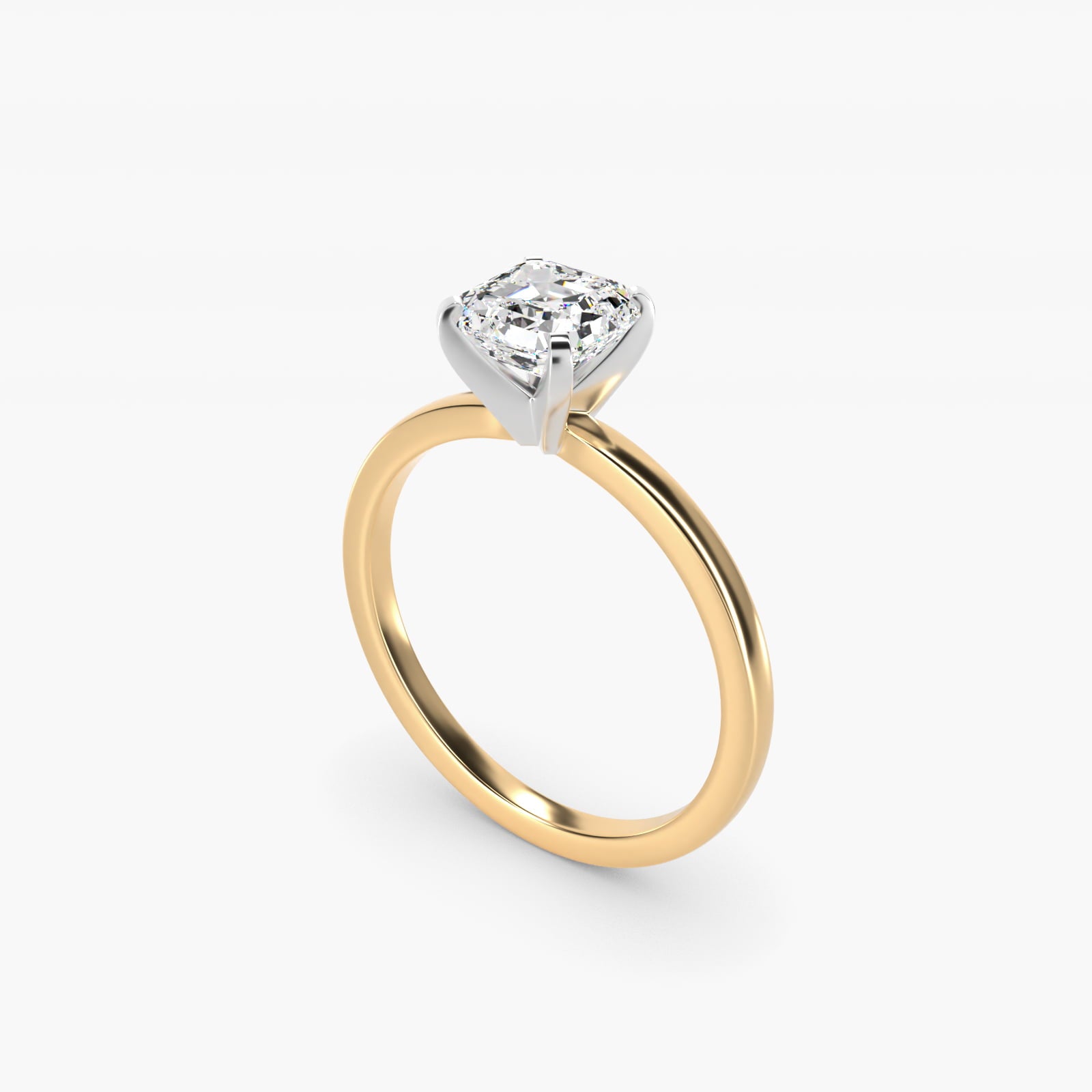 Comfort Fit Solitaire Engagement Ring In 18k Yellow Gold By James Allen - Asscher Center