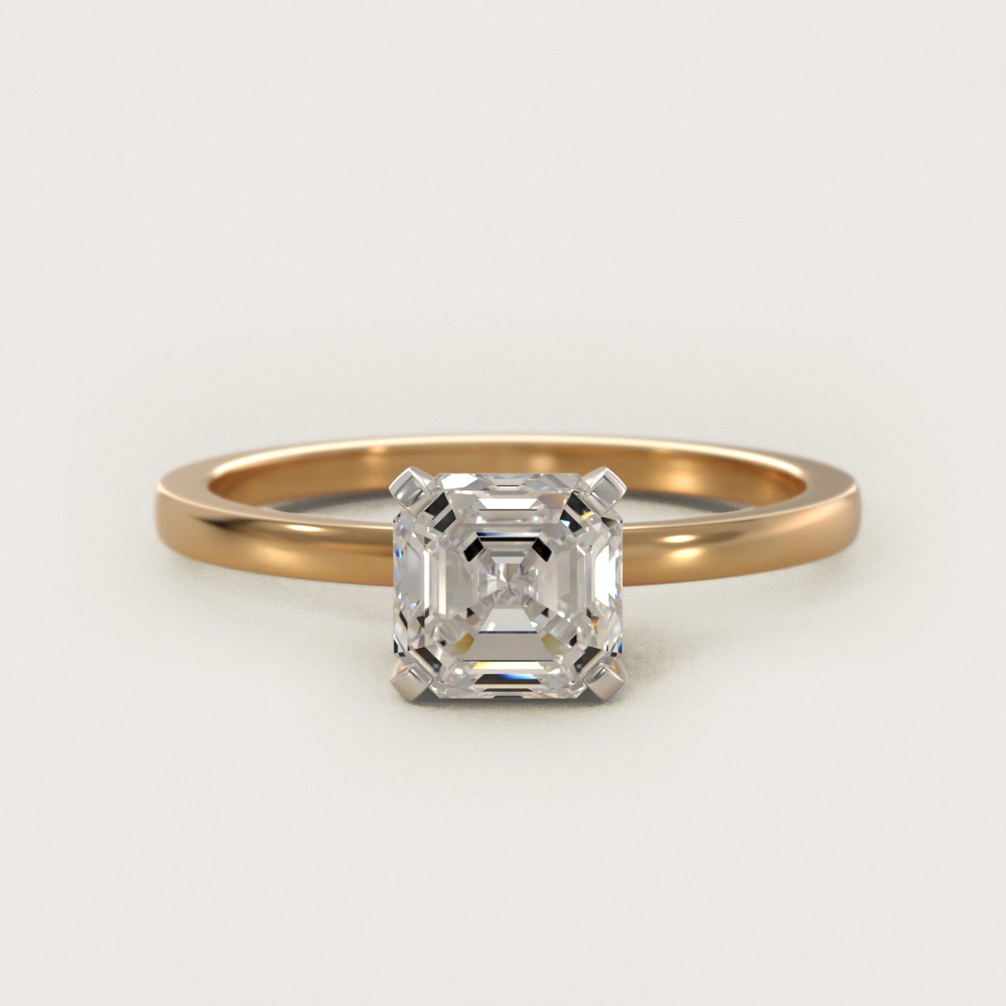 Comfort Fit Solitaire Engagement Ring In 14K Yellow Gold By James Allen - Asscher Center