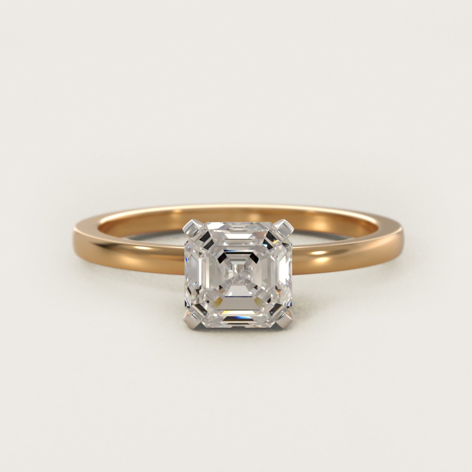 Comfort Fit Solitaire Engagement Ring In 18k Yellow Gold By James Allen - Asscher Center