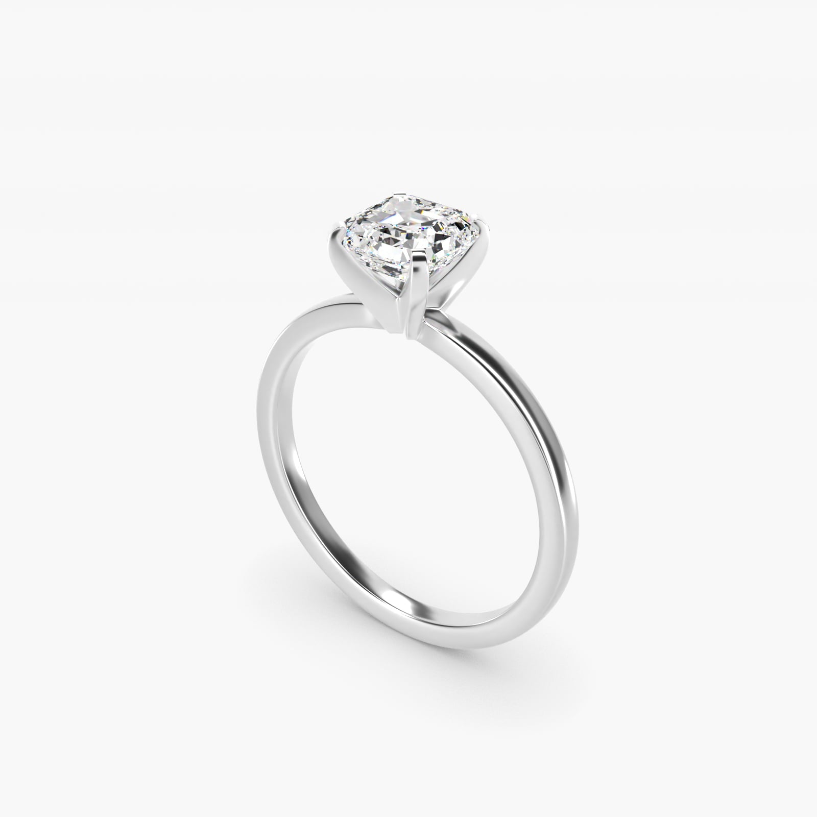 Comfort Fit Solitaire Engagement Ring In Platinum By James Allen - Asscher Center