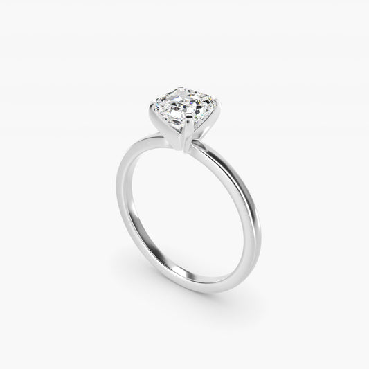 Comfort Fit Solitaire Engagement Ring In Platinum By James Allen - Asscher Center