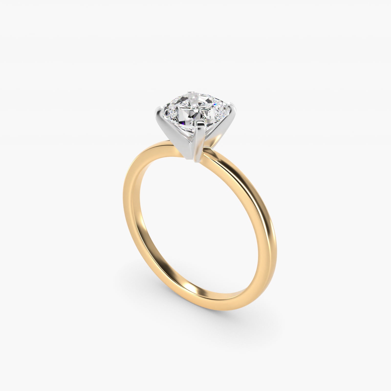 Comfort Fit Solitaire Engagement Ring In 14K Yellow Gold By James Allen - Cushion Center