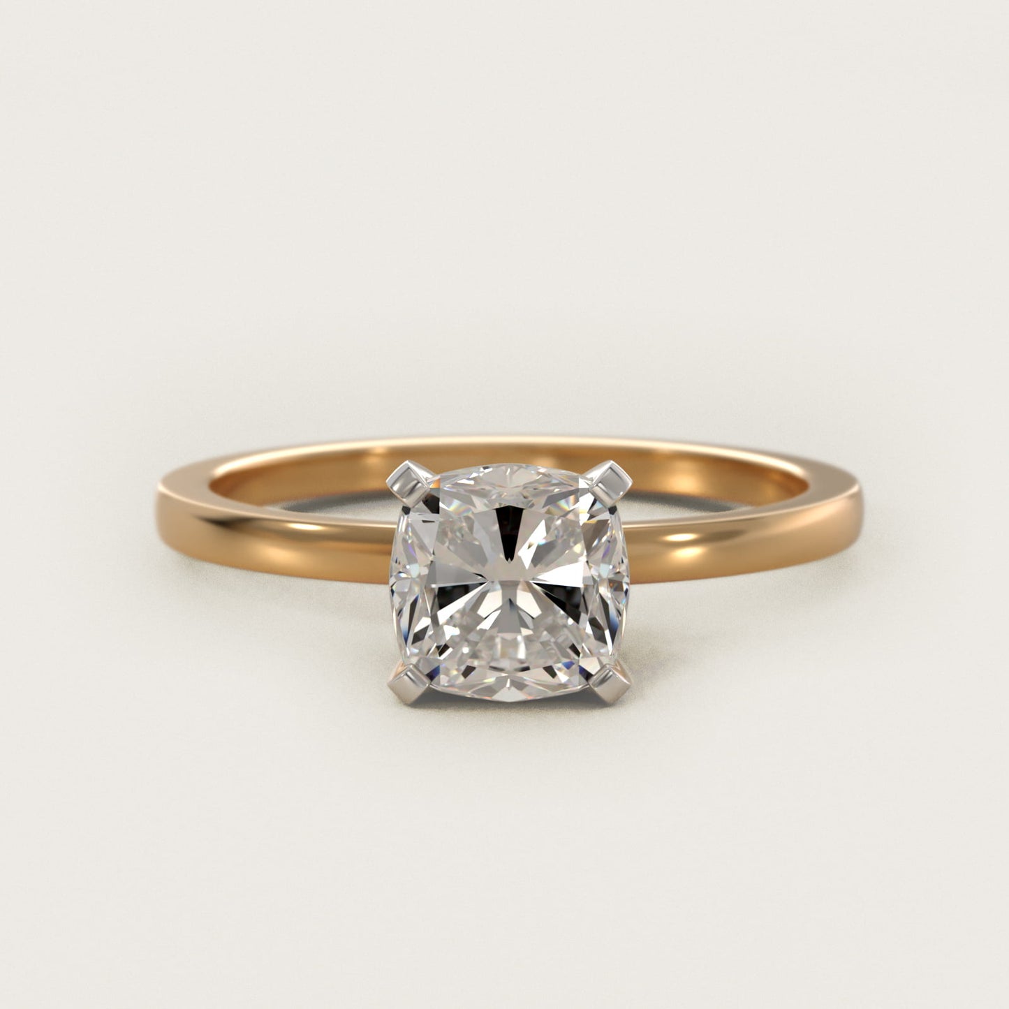 Comfort Fit Solitaire Engagement Ring In 14K Yellow Gold By James Allen - Cushion Center