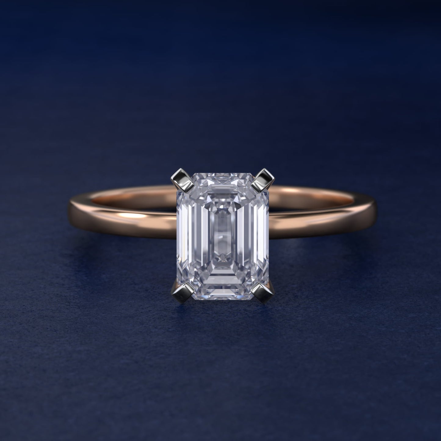 Comfort Fit Solitaire Engagement Ring In 14K Rose Gold By James Allen - Emerald Center