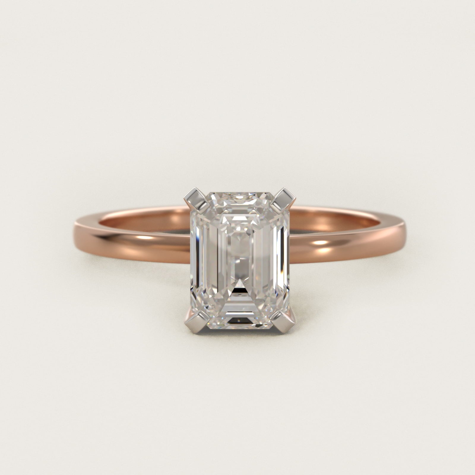 Comfort Fit Solitaire Engagement Ring In 18k Rose Gold By James Allen - Emerald Center