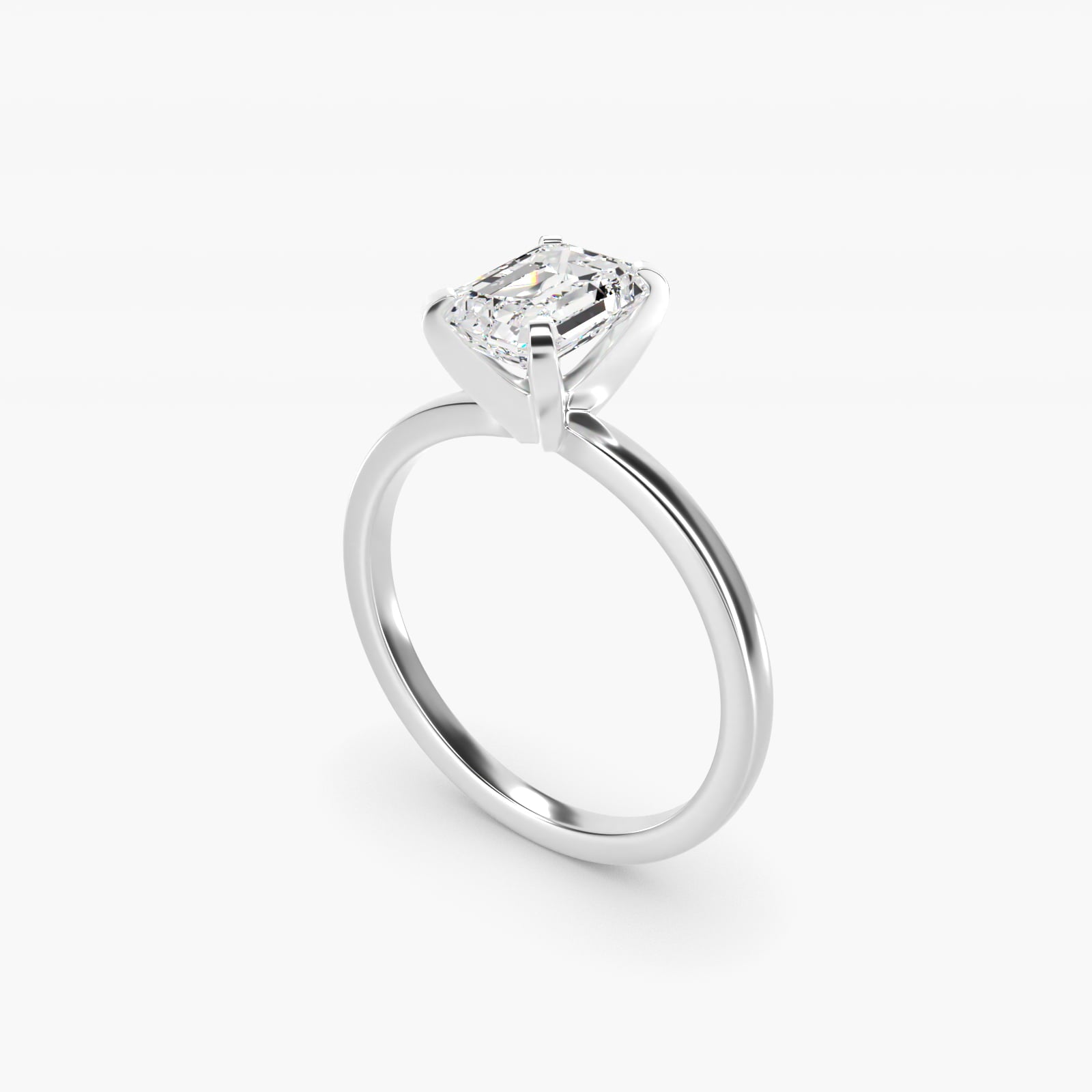 Comfort Fit Solitaire Engagement Ring In 14K White Gold By James Allen - Emerald Center