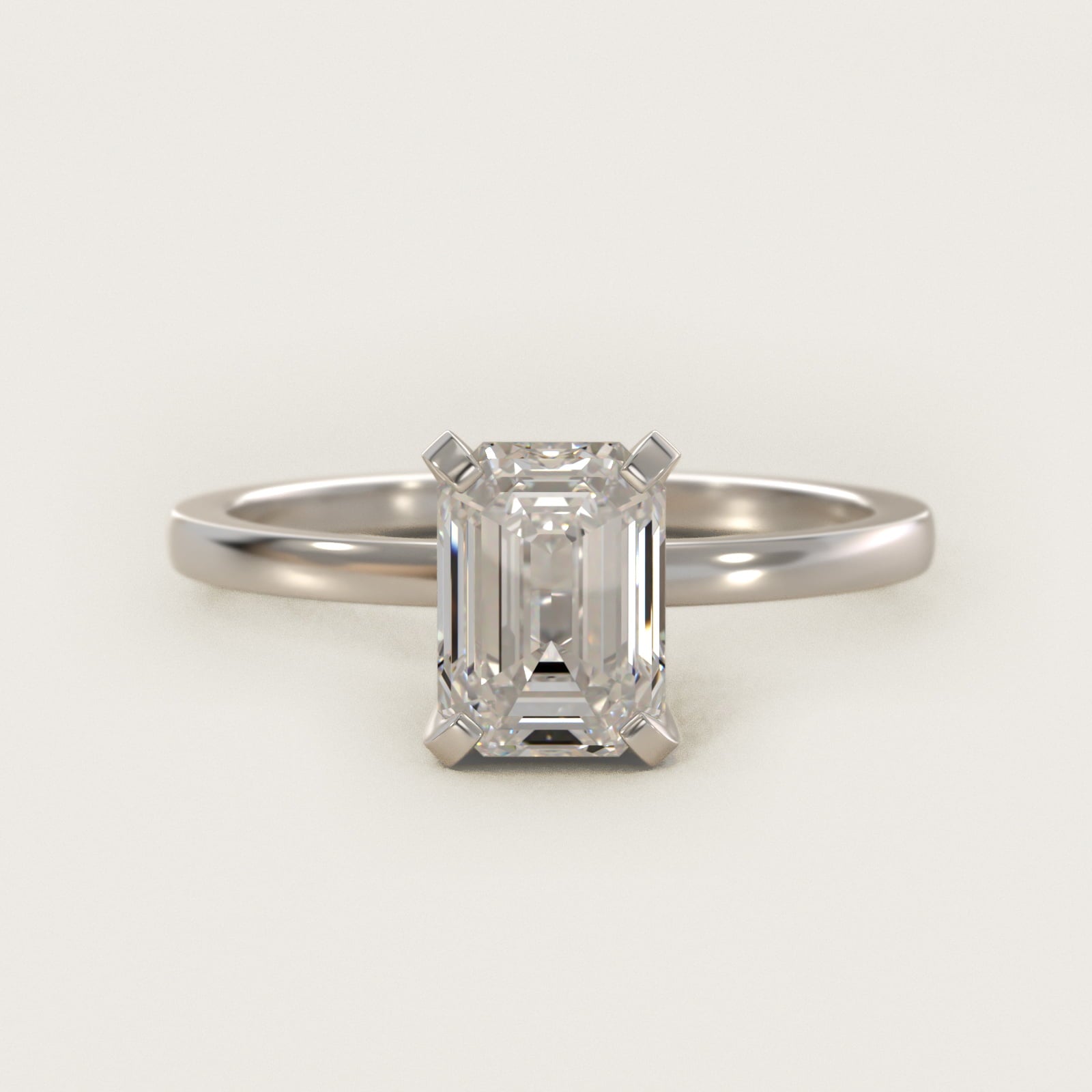 Comfort Fit Solitaire Engagement Ring In 14K White Gold By James Allen - Emerald Center