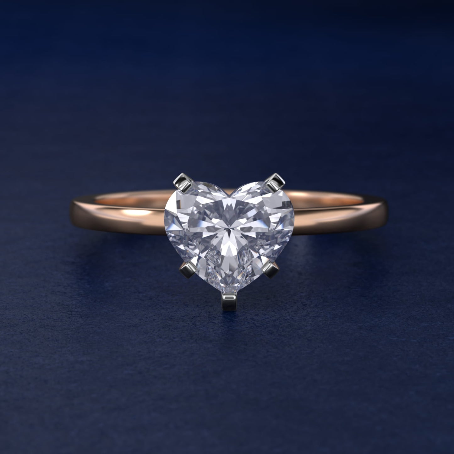Comfort Fit Solitaire Engagement Ring In 14K Rose Gold By James Allen - Heart Center