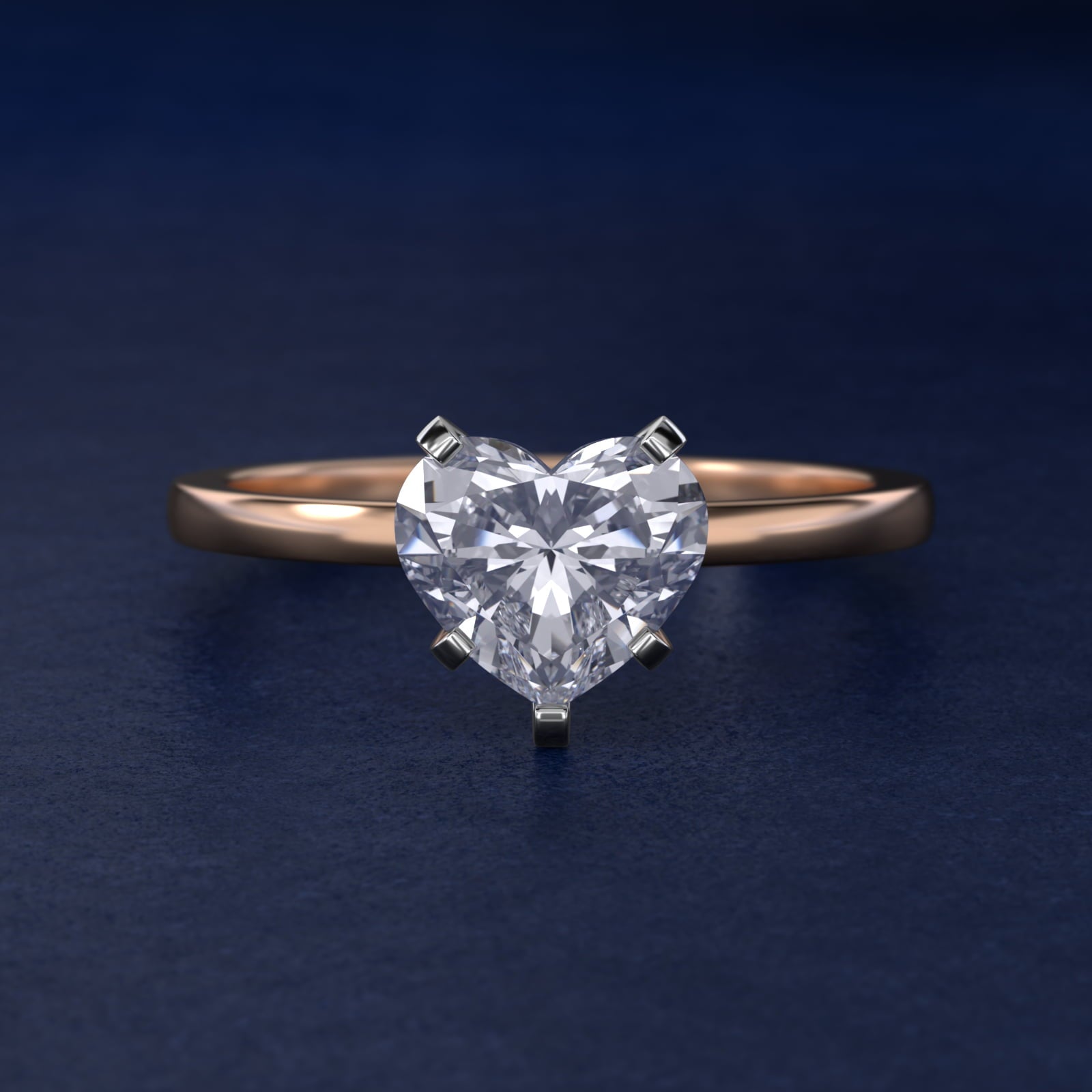 Comfort Fit Solitaire Engagement Ring In 18k Rose Gold By James Allen - Heart Center