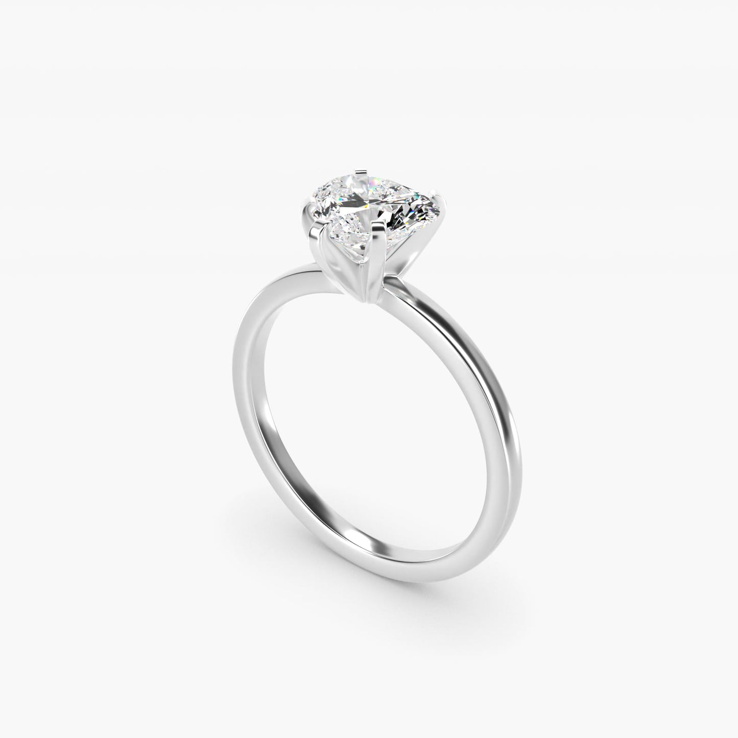 Comfort Fit Solitaire Engagement Ring In 18k White Gold By James Allen - Heart Center