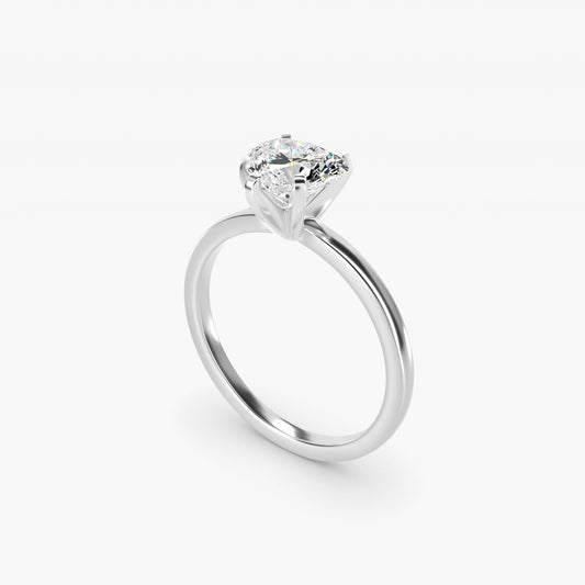 Comfort Fit Solitaire Engagement Ring In 18k White Gold By James Allen - Heart Center