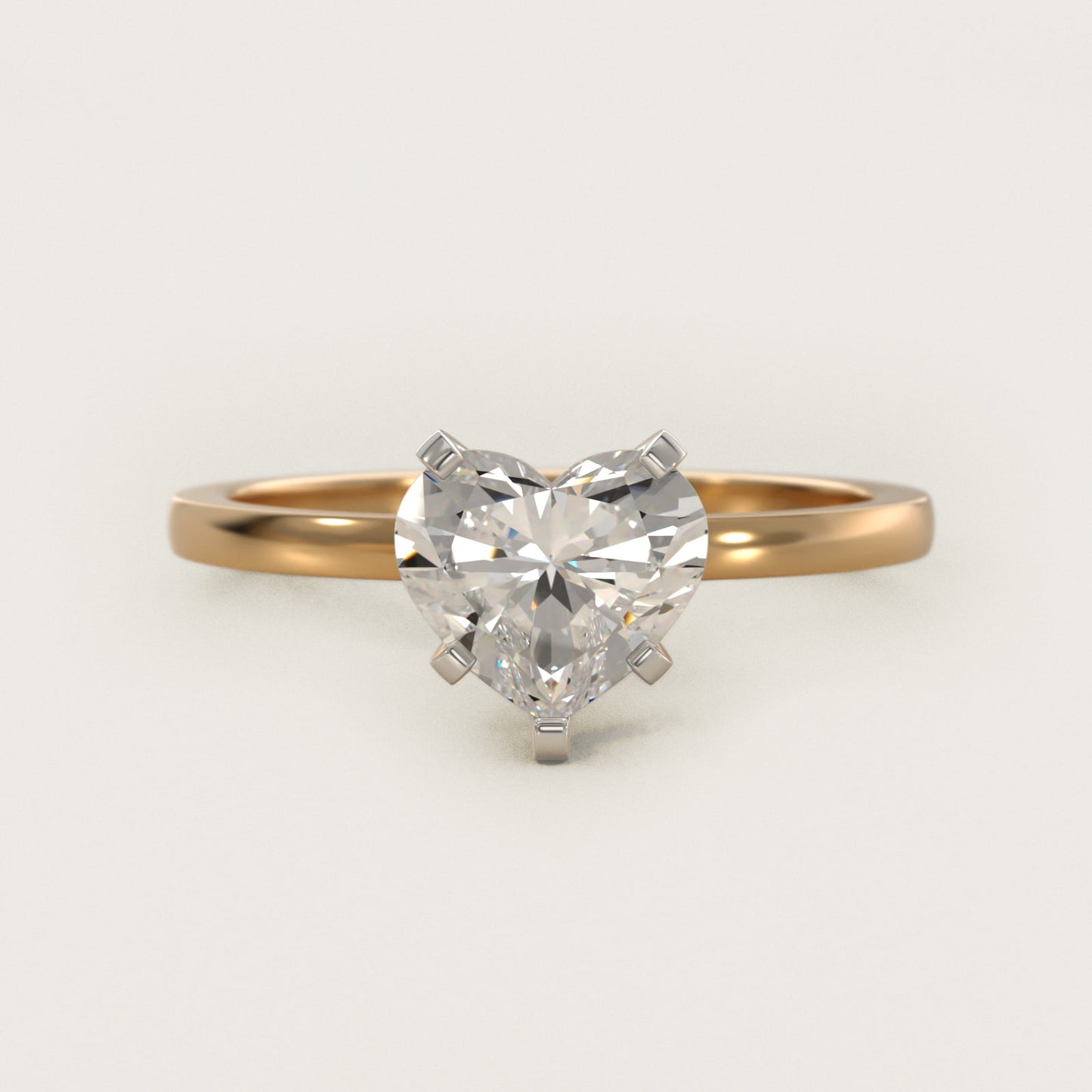 Comfort Fit Solitaire Engagement Ring In 14K Yellow Gold By James Allen - Heart Center