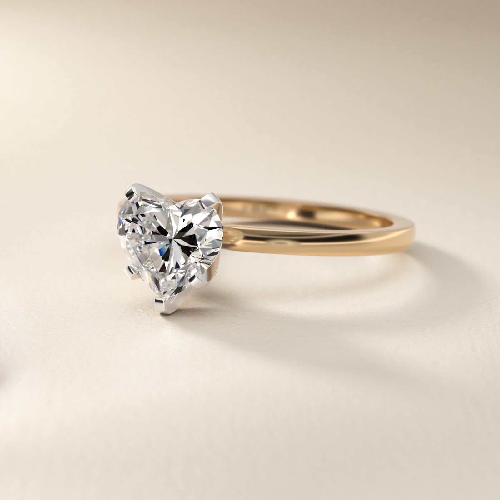 Comfort Fit Solitaire Engagement Ring In 14K Yellow Gold By James Allen - Heart Center
