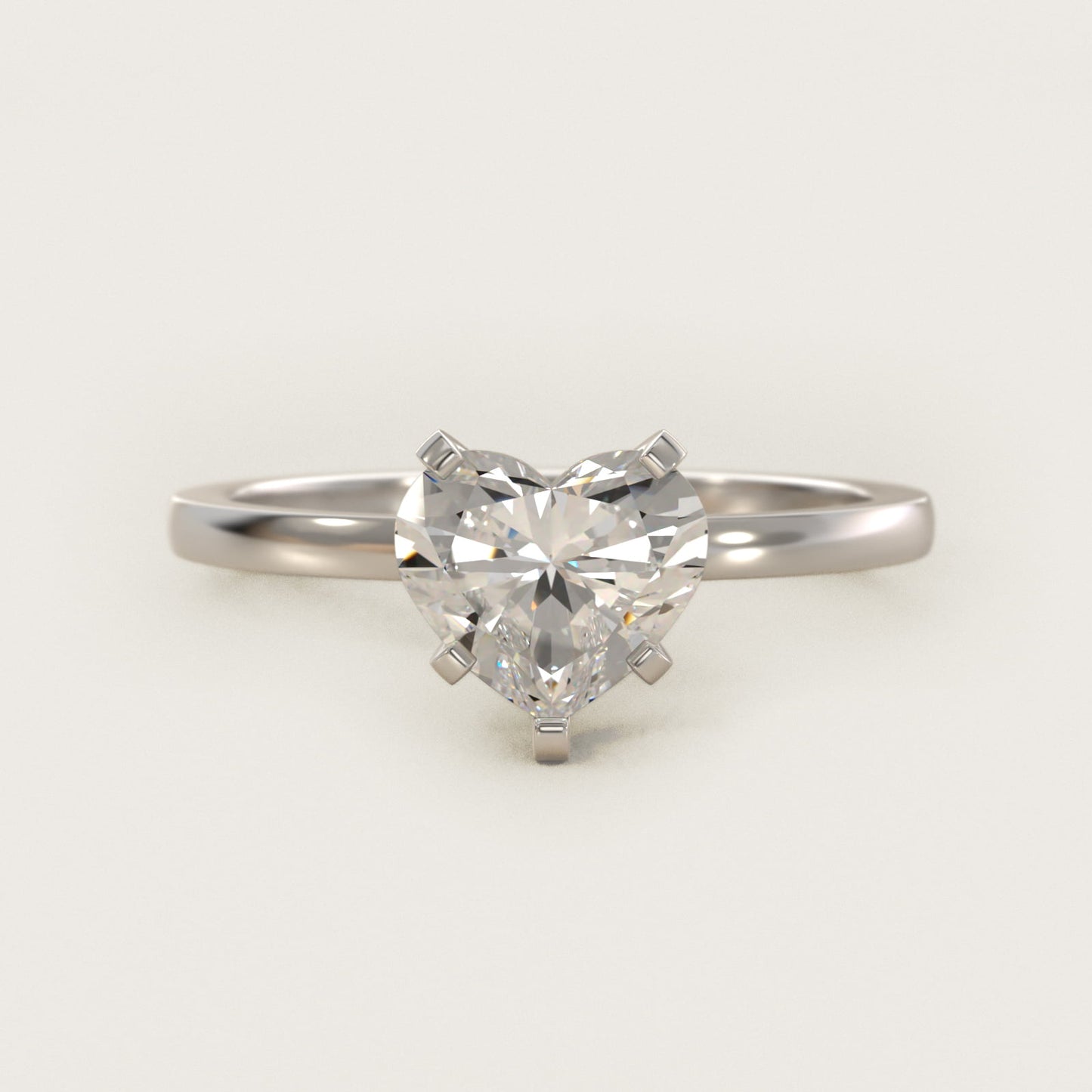 Comfort Fit Solitaire Engagement Ring In Platinum By James Allen - Heart Center