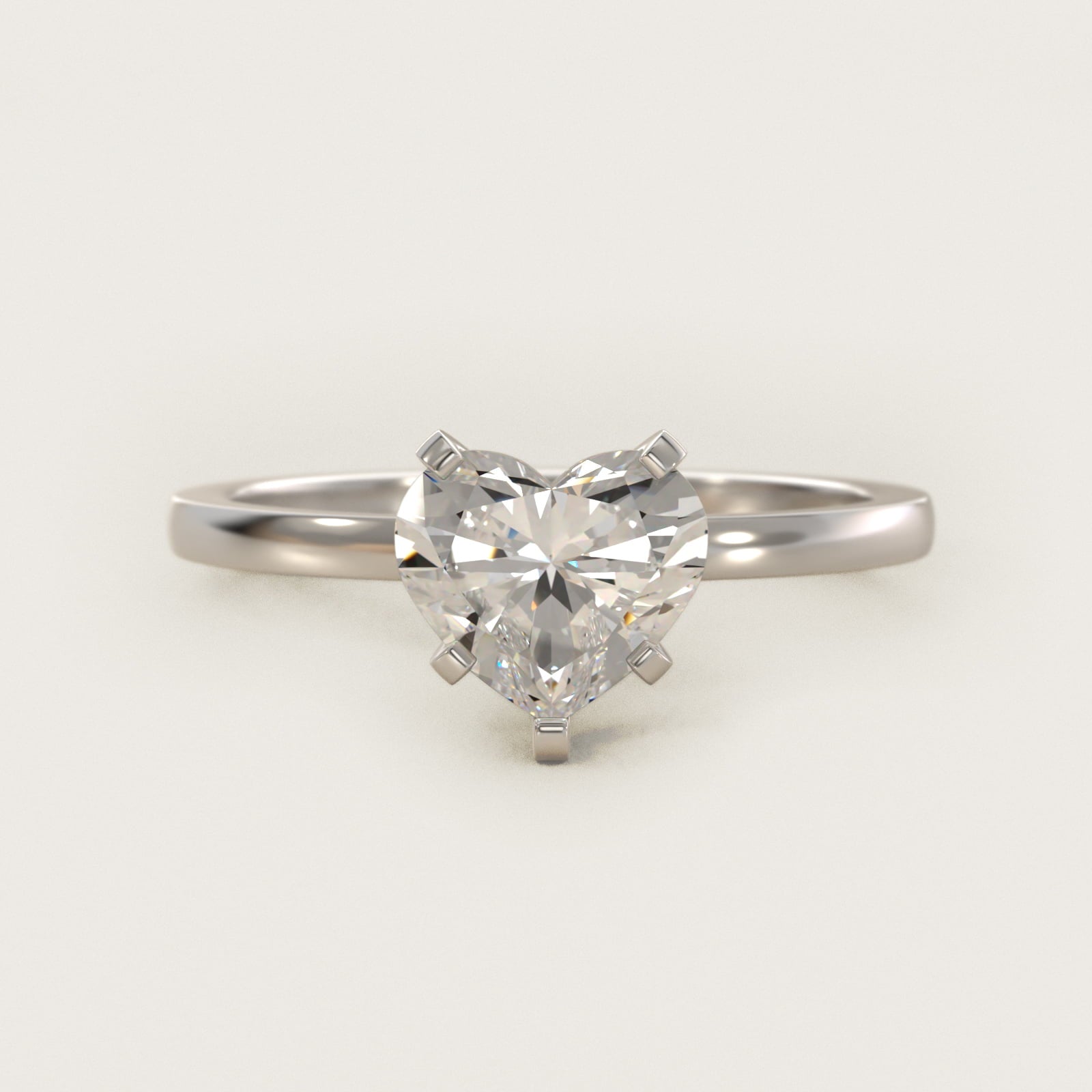 Comfort Fit Solitaire Engagement Ring In Platinum By James Allen - Heart Center