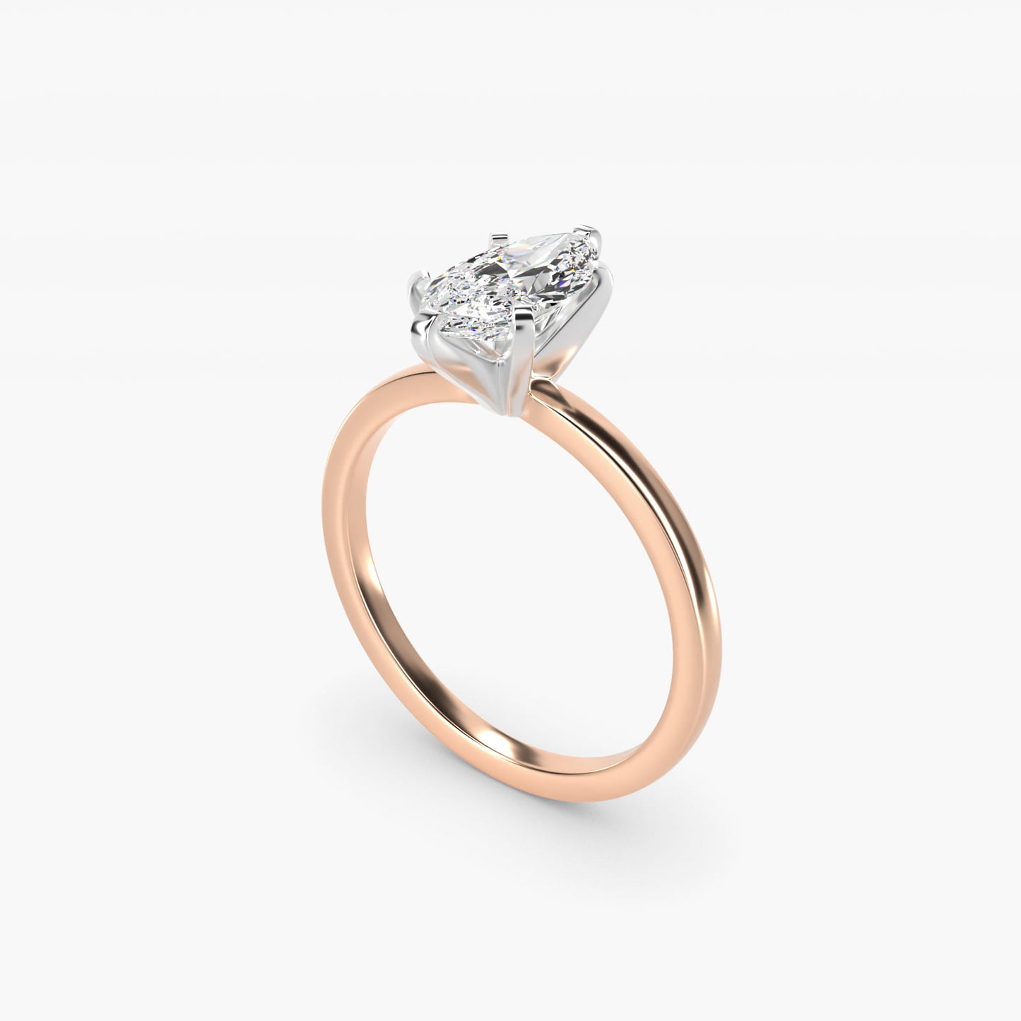 Comfort Fit Solitaire Engagement Ring In 18k Rose Gold By James Allen - Marquise Center