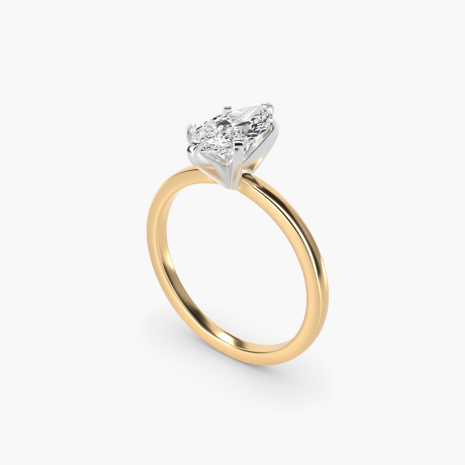 Comfort Fit Solitaire Engagement Ring In 14K Yellow Gold By James Allen - Marquise Center