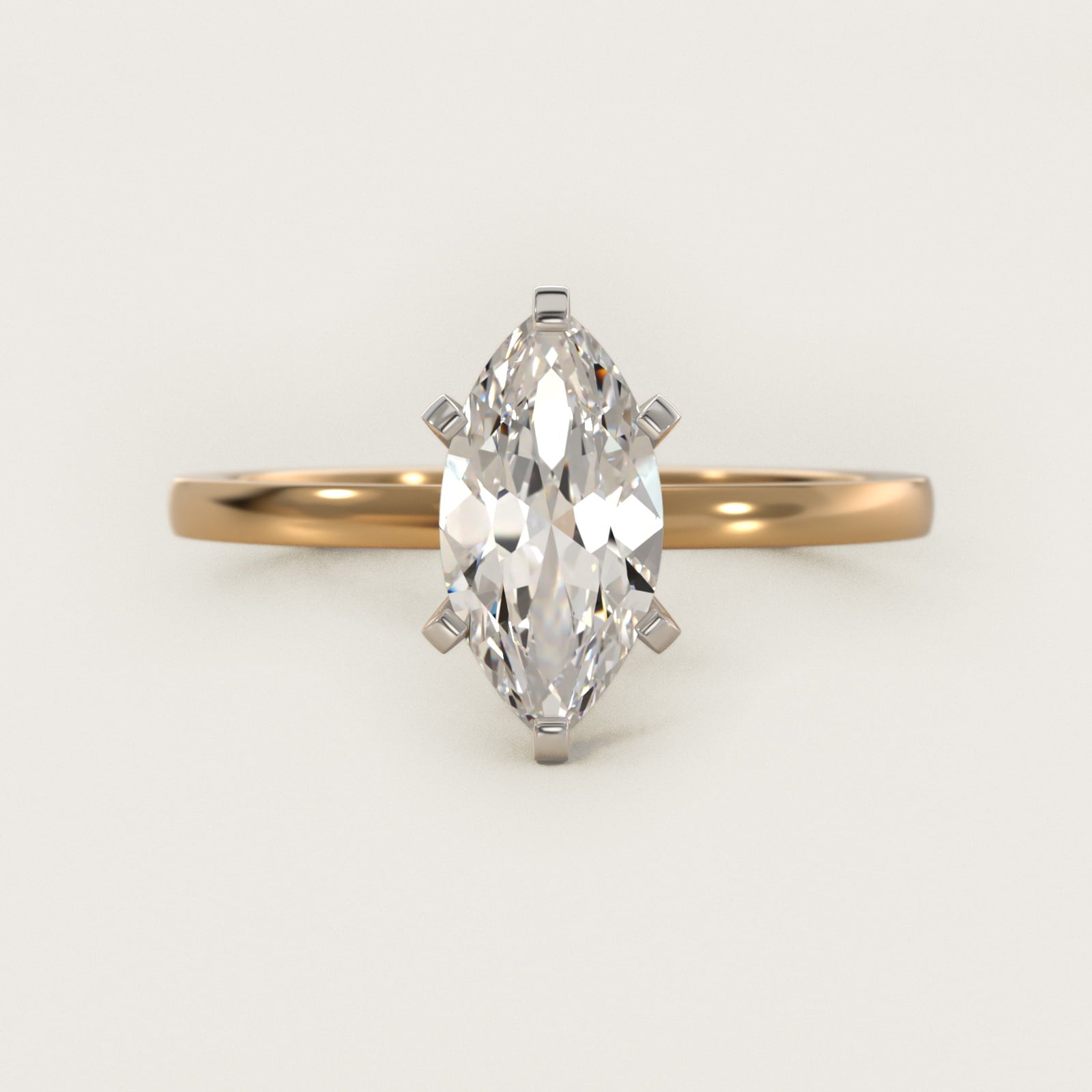 Comfort Fit Solitaire Engagement Ring In 18k Yellow Gold By James Allen - Marquise Center