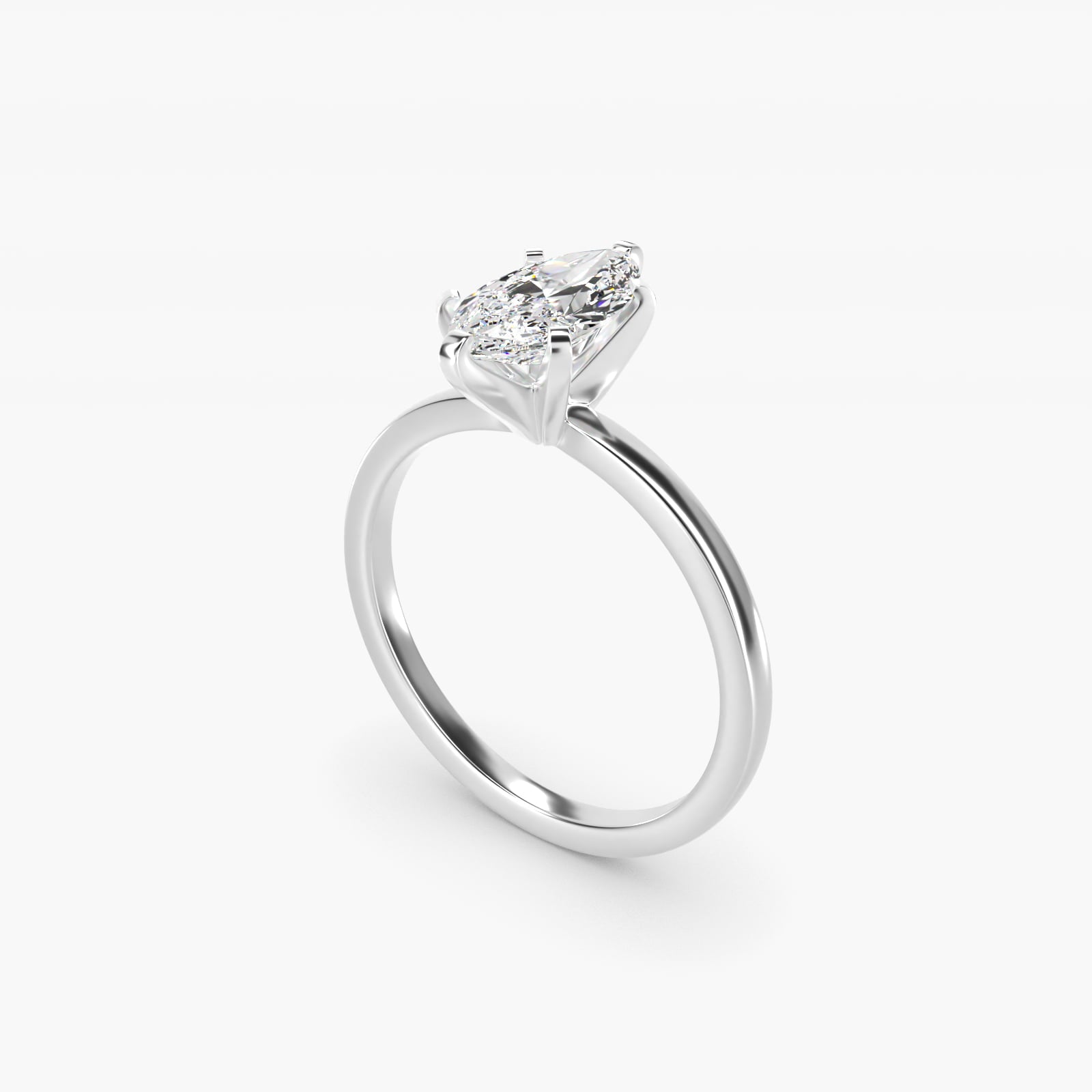 Comfort Fit Solitaire Engagement Ring In Platinum By James Allen - Marquise Center