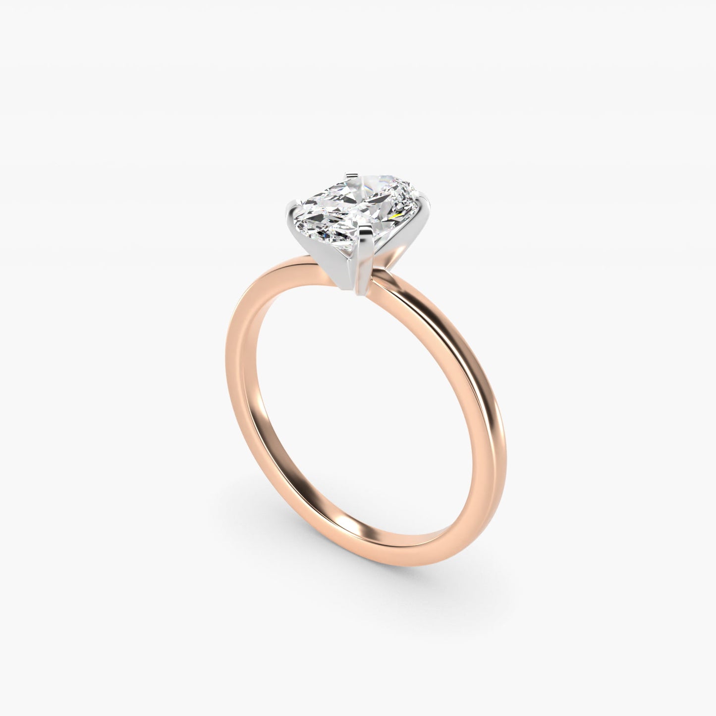 Comfort Fit Solitaire Engagement Ring In 14K Rose Gold By James Allen - Oval Center