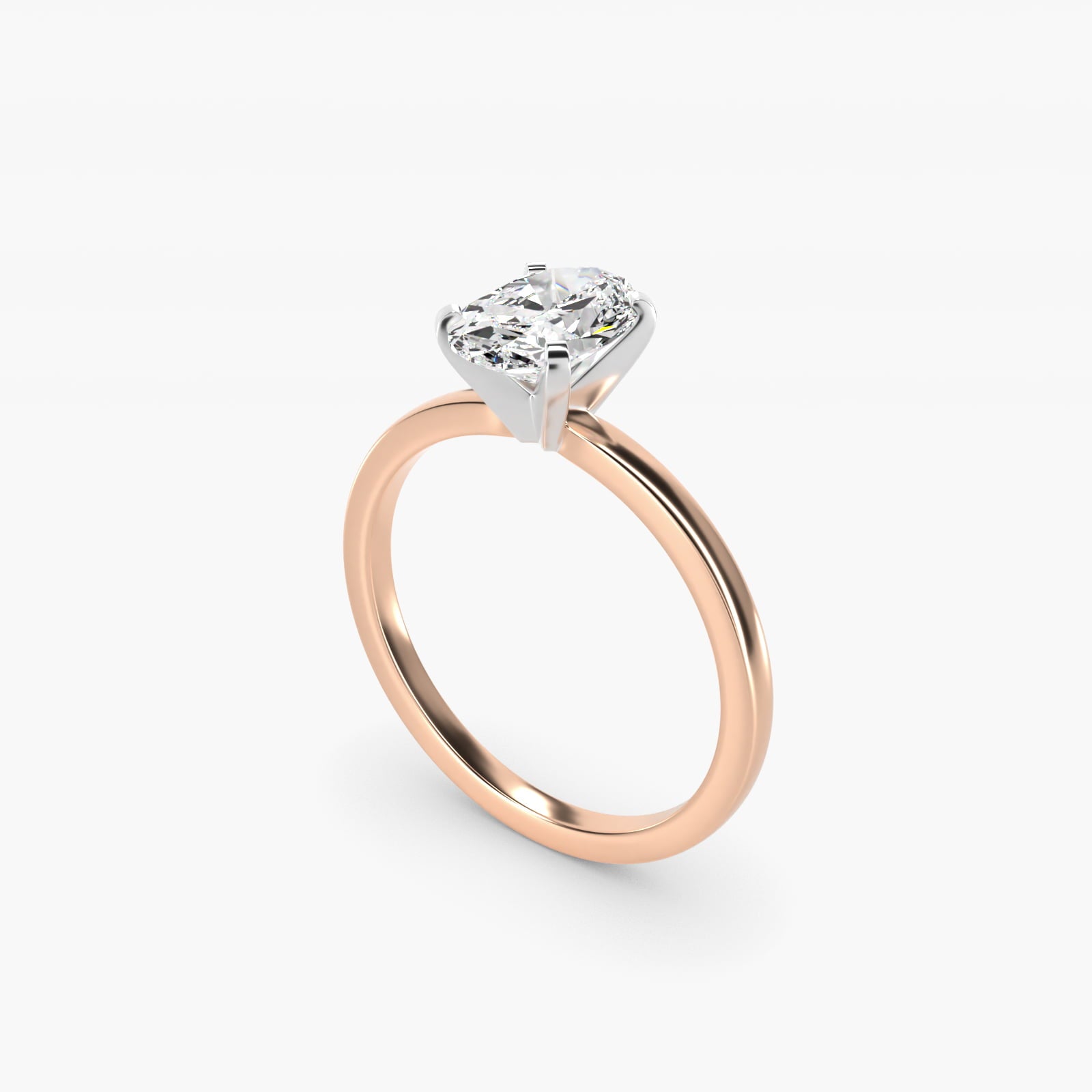 Comfort Fit Solitaire Engagement Ring In 18k Rose Gold By James Allen - Oval Center