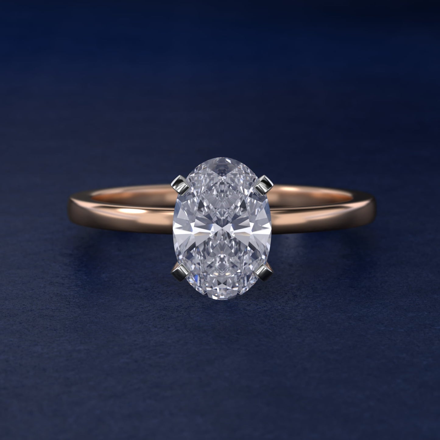 Comfort Fit Solitaire Engagement Ring In 14K Rose Gold By James Allen - Oval Center