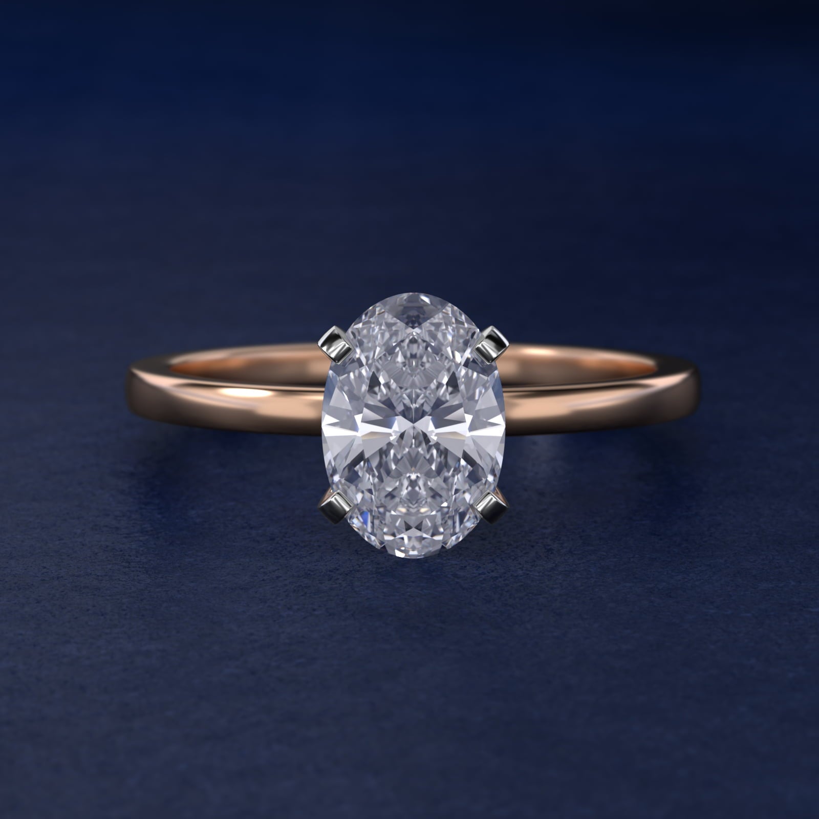 Comfort Fit Solitaire Engagement Ring In 14K Rose Gold By James Allen - Oval Center