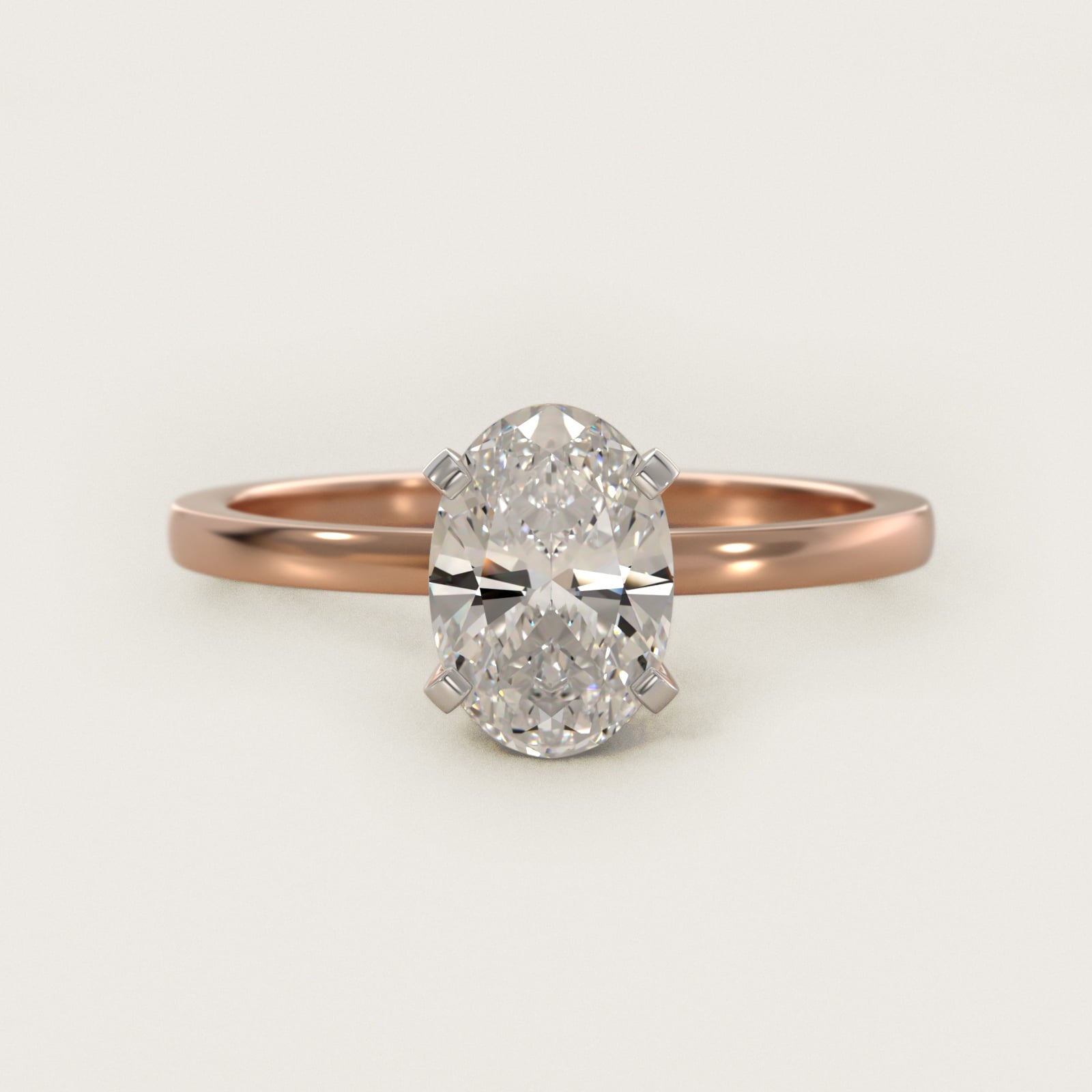 Comfort Fit Solitaire Engagement Ring In 18k Rose Gold By James Allen - Oval Center