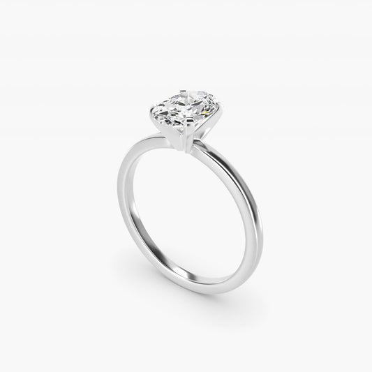Comfort Fit Solitaire Engagement Ring In 14K White Gold By James Allen - Oval Center