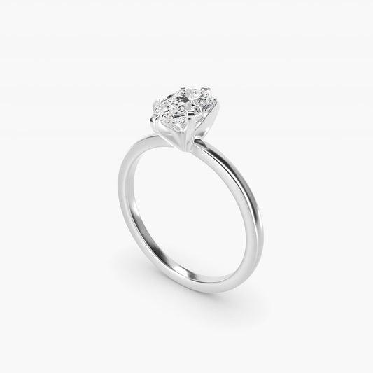 Comfort Fit Solitaire Engagement Ring In 18k White Gold By James Allen - Pear Center