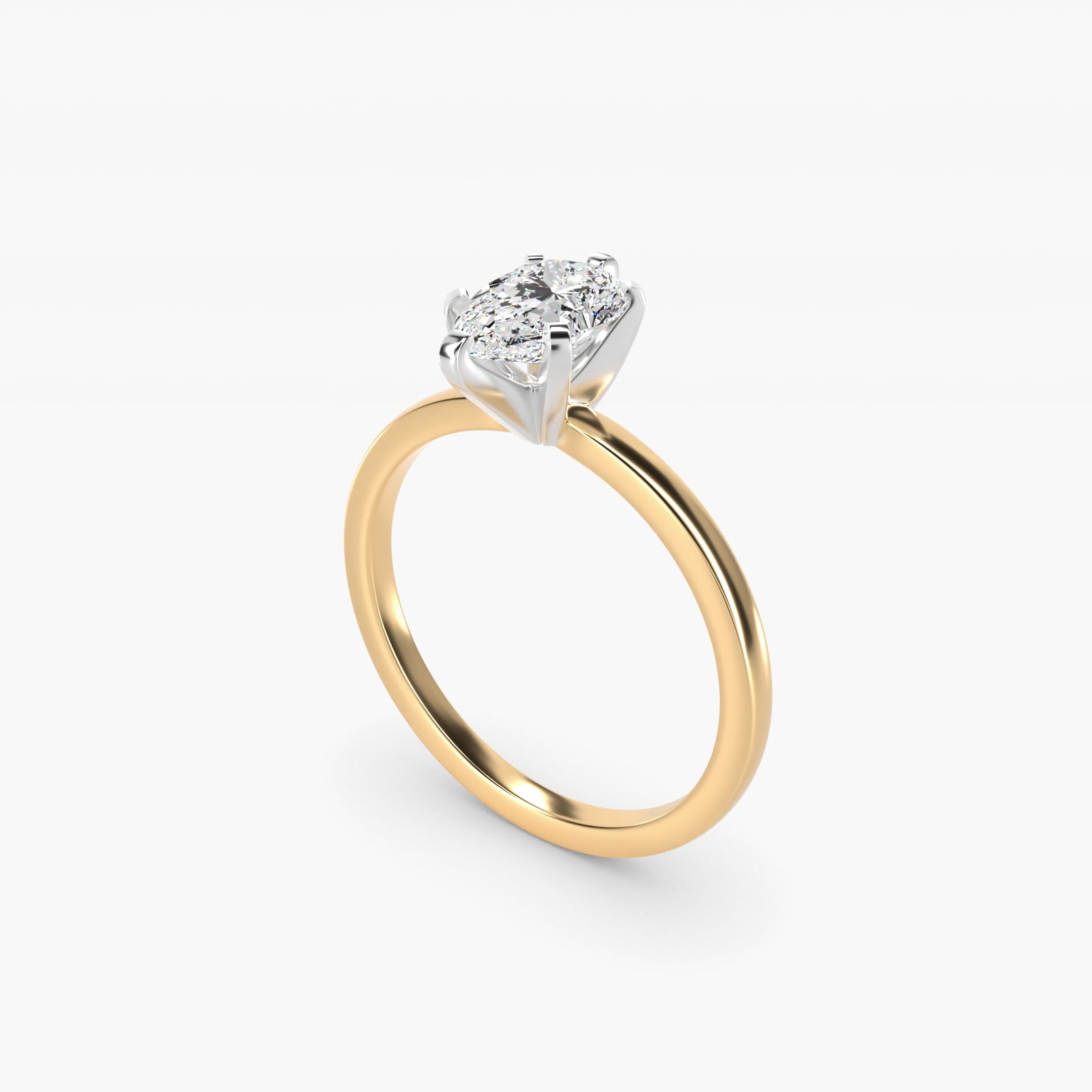 Comfort Fit Solitaire Engagement Ring In 18k Yellow Gold By James Allen - Pear Center
