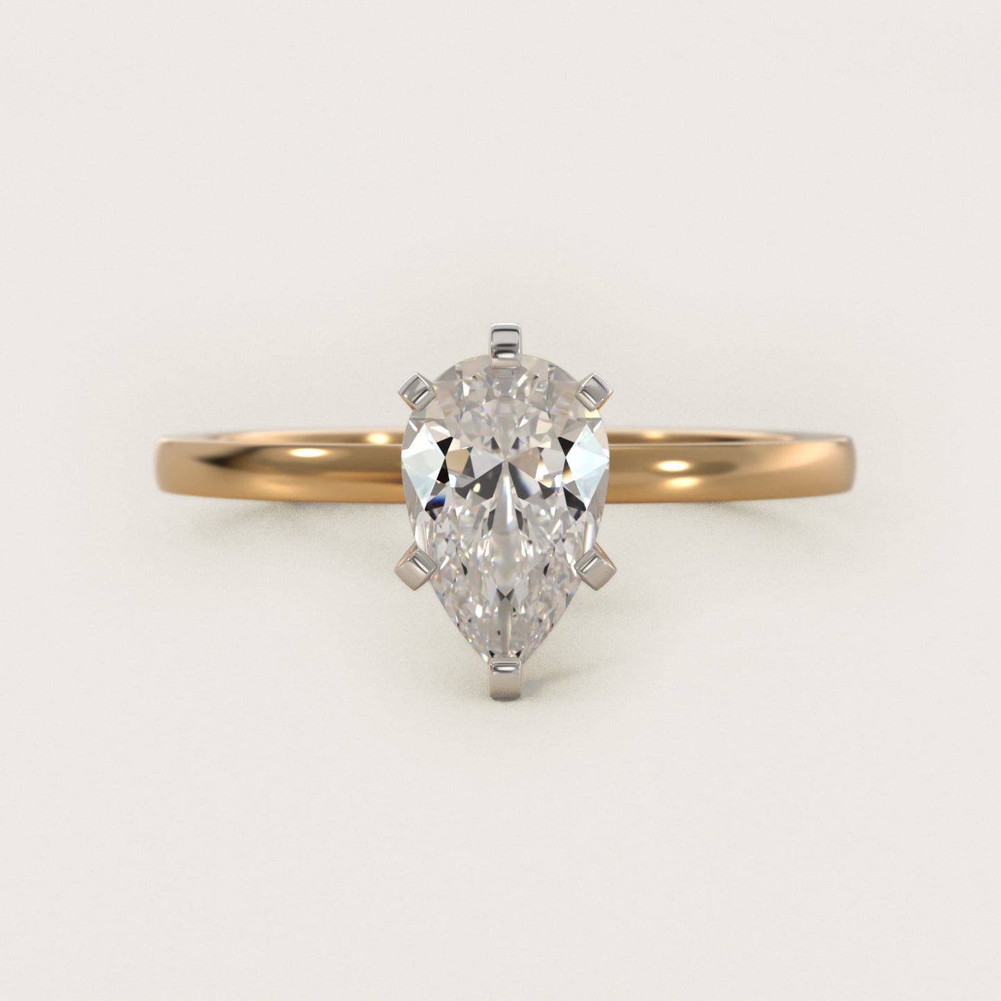 Comfort Fit Solitaire Engagement Ring In 18k Yellow Gold By James Allen - Pear Center