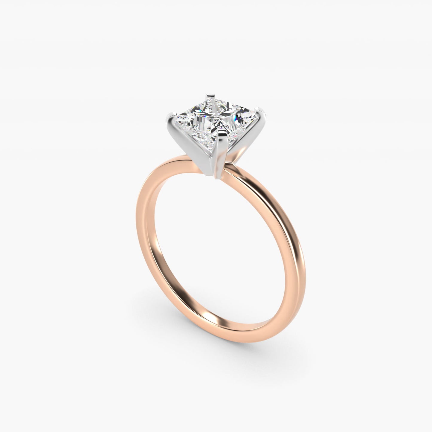 Comfort Fit Solitaire Engagement Ring In 18k Rose Gold By James Allen - Princess Center
