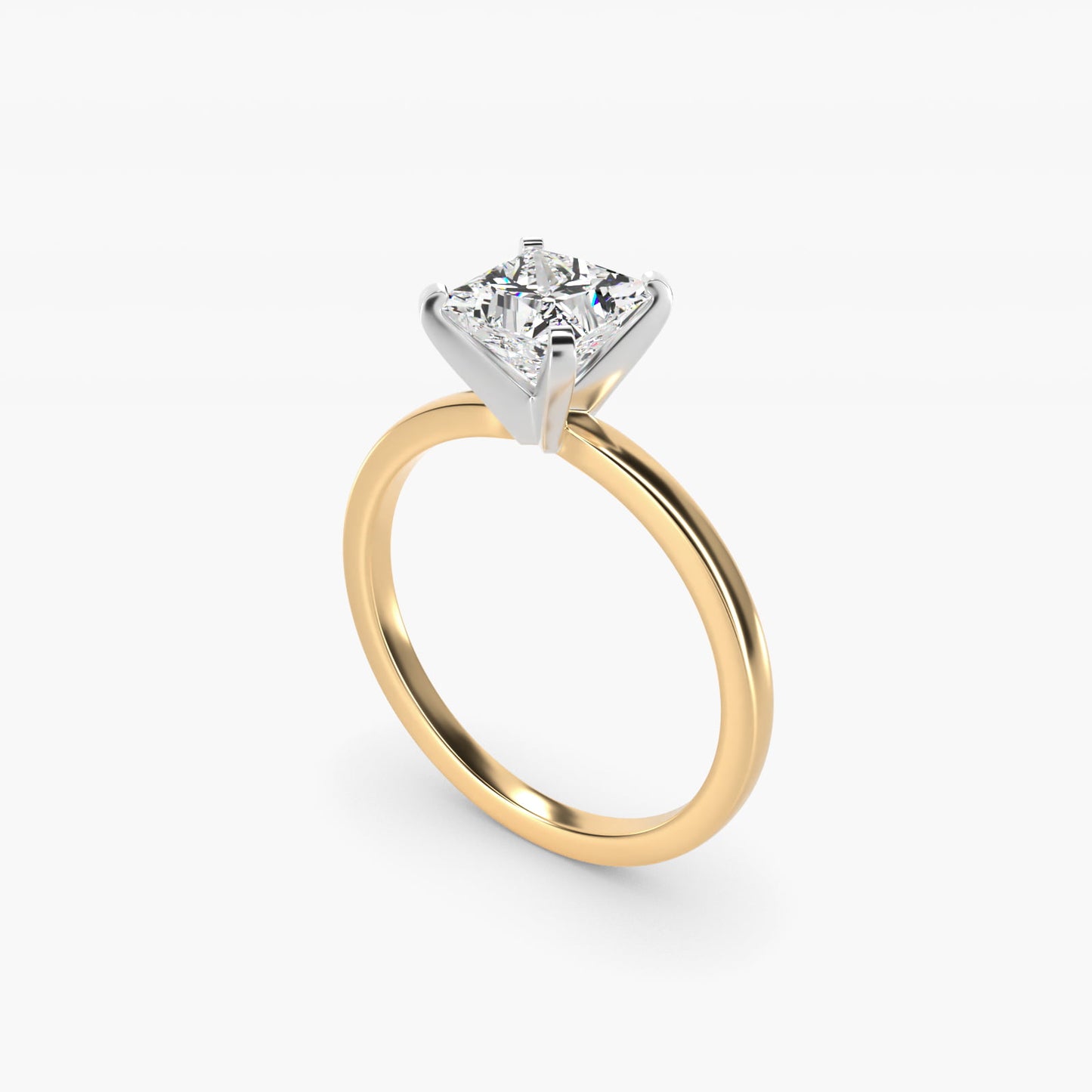Comfort Fit Solitaire Engagement Ring In 18k Yellow Gold By James Allen - Princess Center