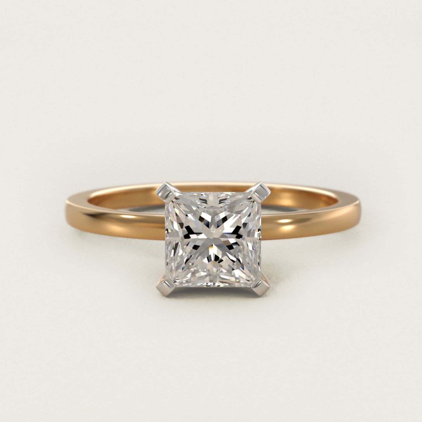 Comfort Fit Solitaire Engagement Ring In 18k Yellow Gold By James Allen - Princess Center