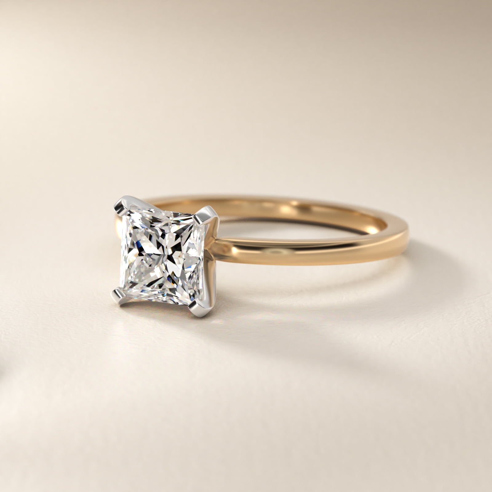 Comfort Fit Solitaire Engagement Ring In 18k Yellow Gold By James Allen - Princess Center