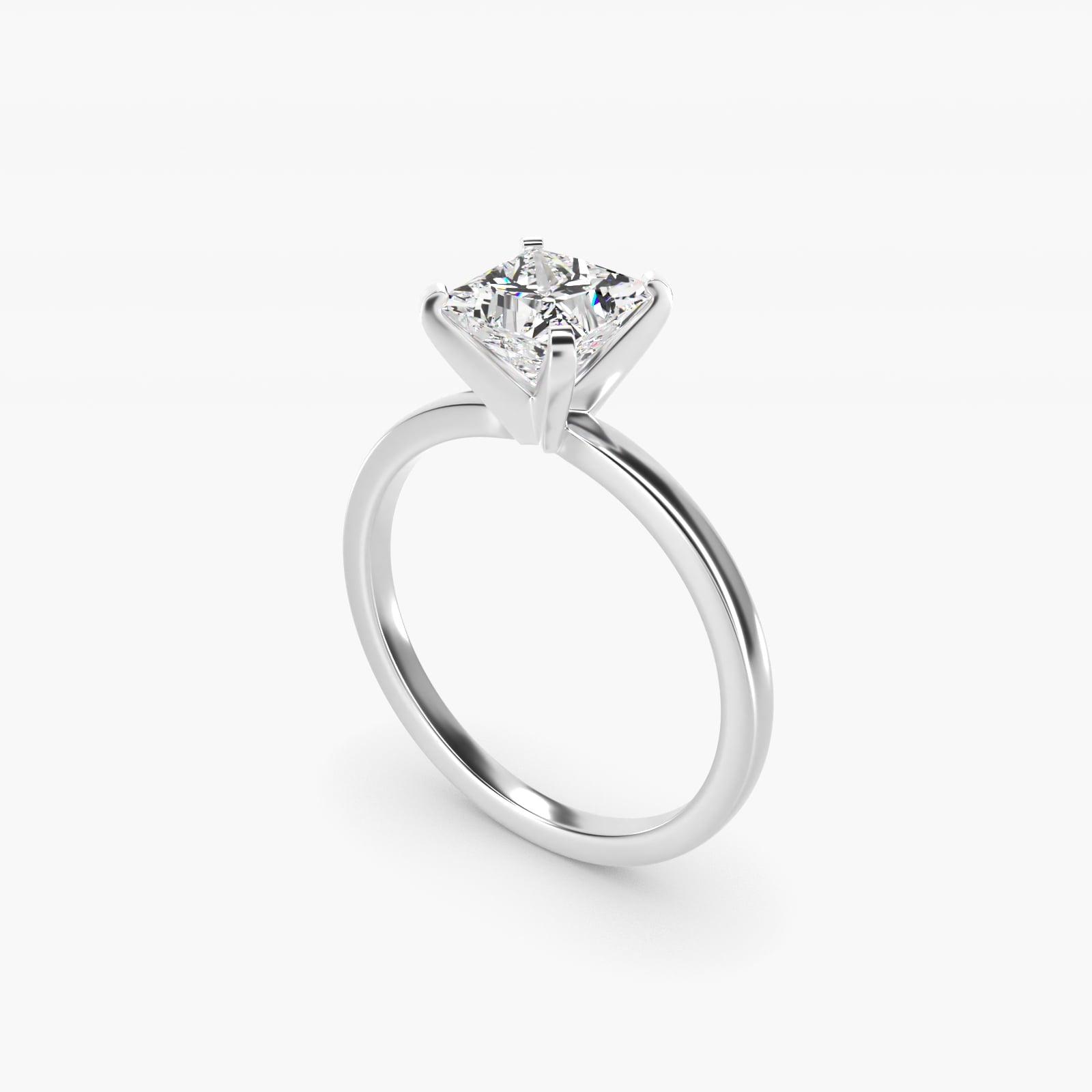 Comfort Fit Solitaire Engagement Ring In Platinum By James Allen - Princess Center