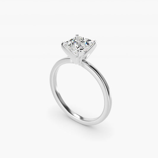Comfort Fit Solitaire Engagement Ring In Platinum By James Allen - Princess Center