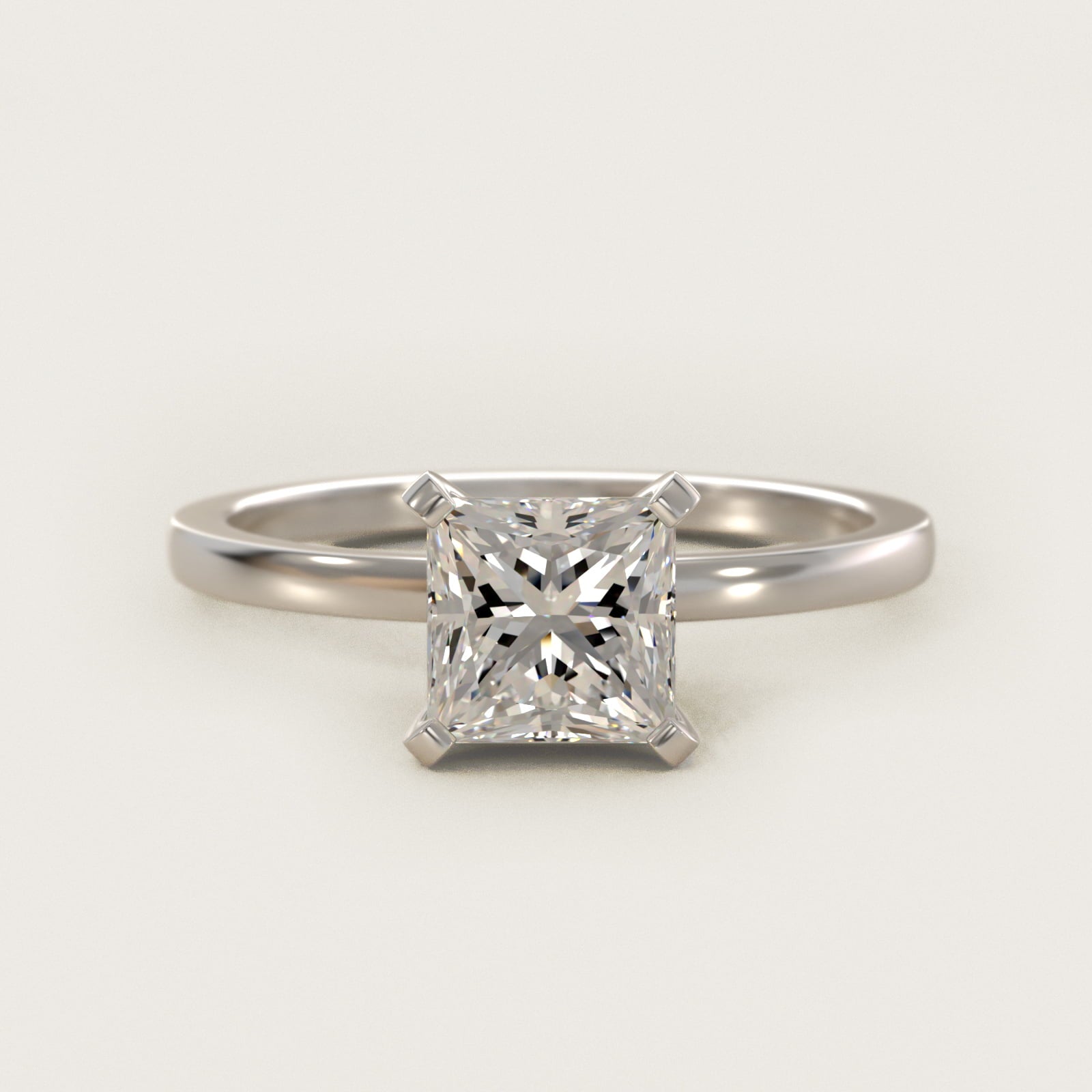 Comfort Fit Solitaire Engagement Ring In Platinum By James Allen - Princess Center
