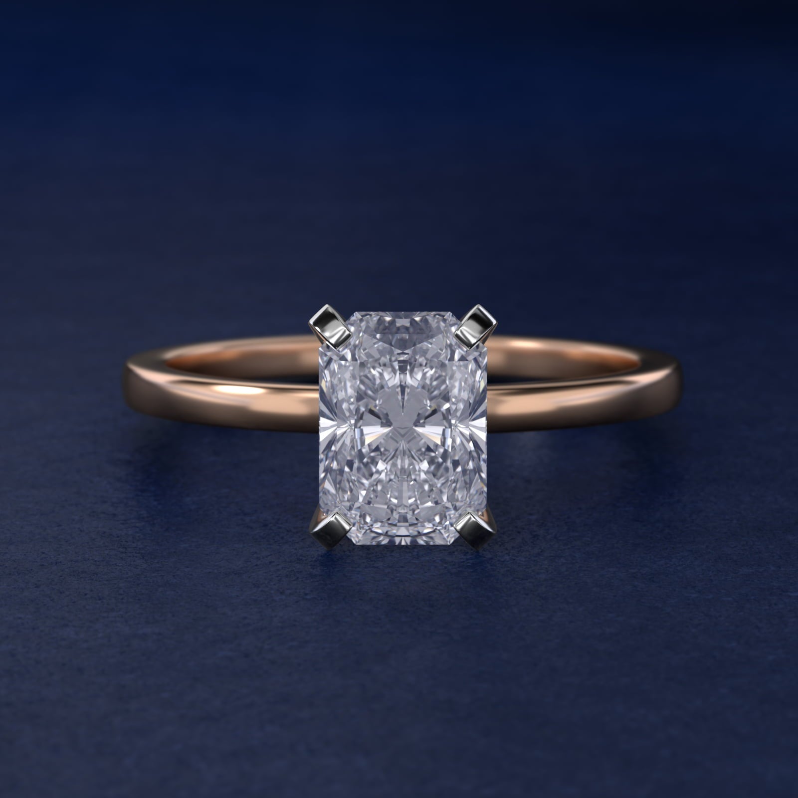 Comfort Fit Solitaire Engagement Ring In 18k Rose Gold By James Allen - Radiant Center
