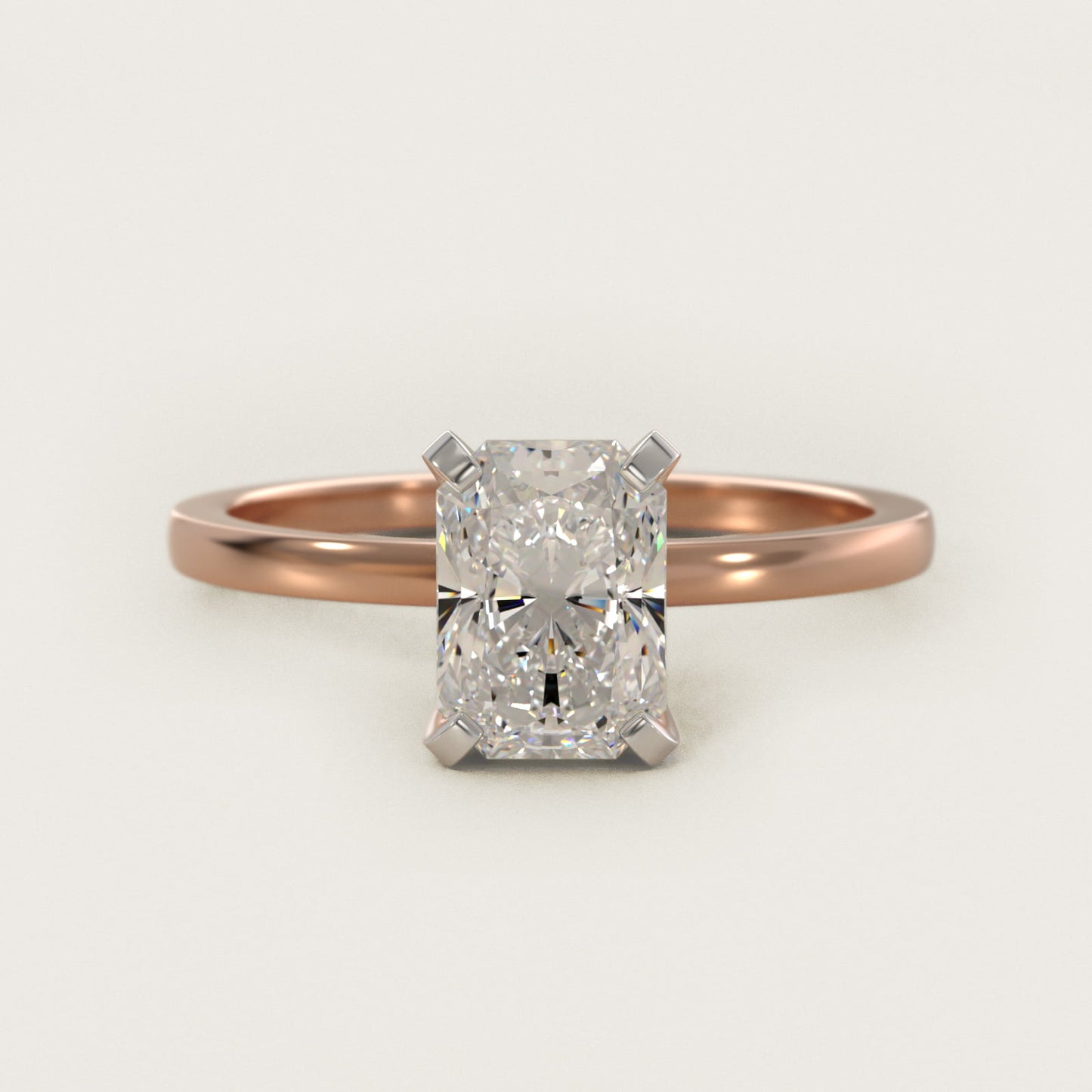 Comfort Fit Solitaire Engagement Ring In 14K Rose Gold By James Allen - Radiant Center