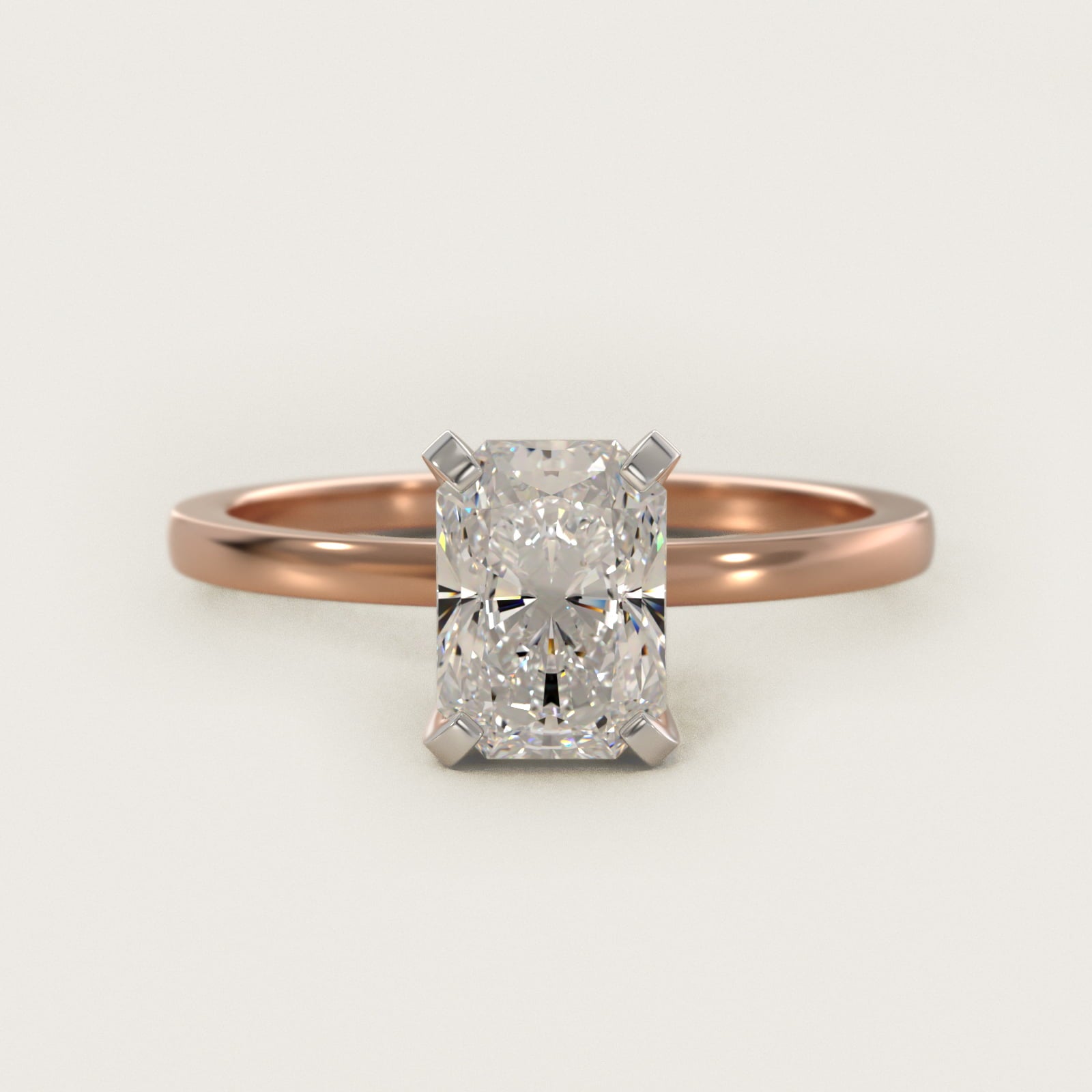 Comfort Fit Solitaire Engagement Ring In 14K Rose Gold By James Allen - Radiant Center