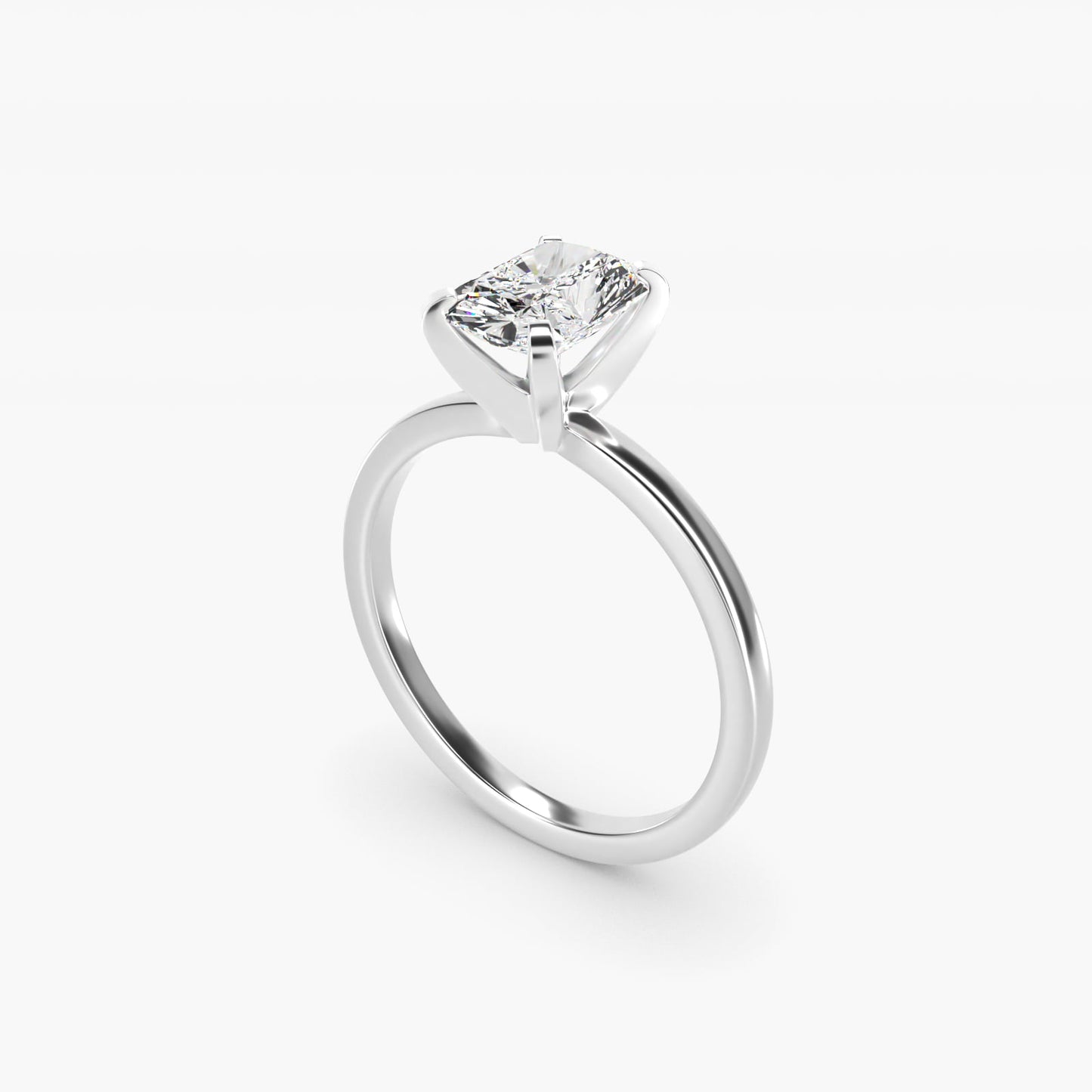 Comfort Fit Solitaire Engagement Ring In 14K White Gold By James Allen - Radiant Center