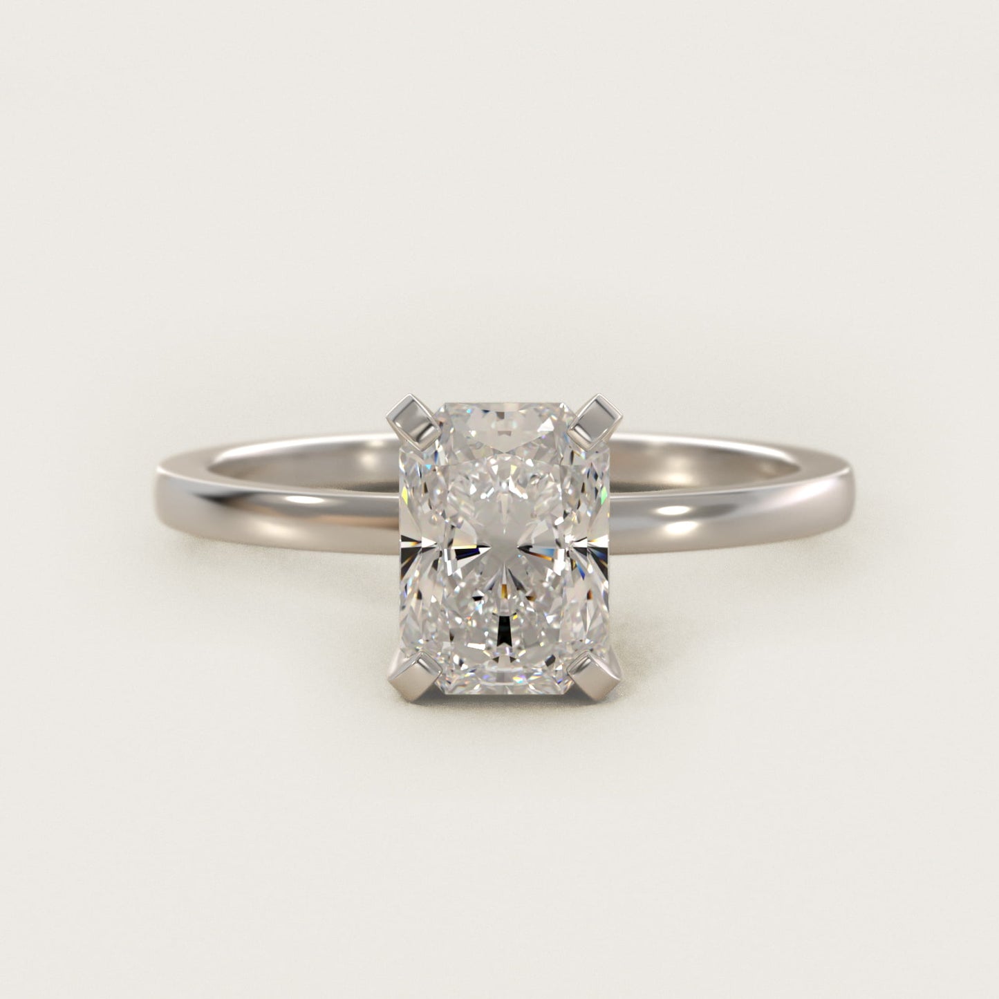 Comfort Fit Solitaire Engagement Ring In 18k White Gold By James Allen - Radiant Center