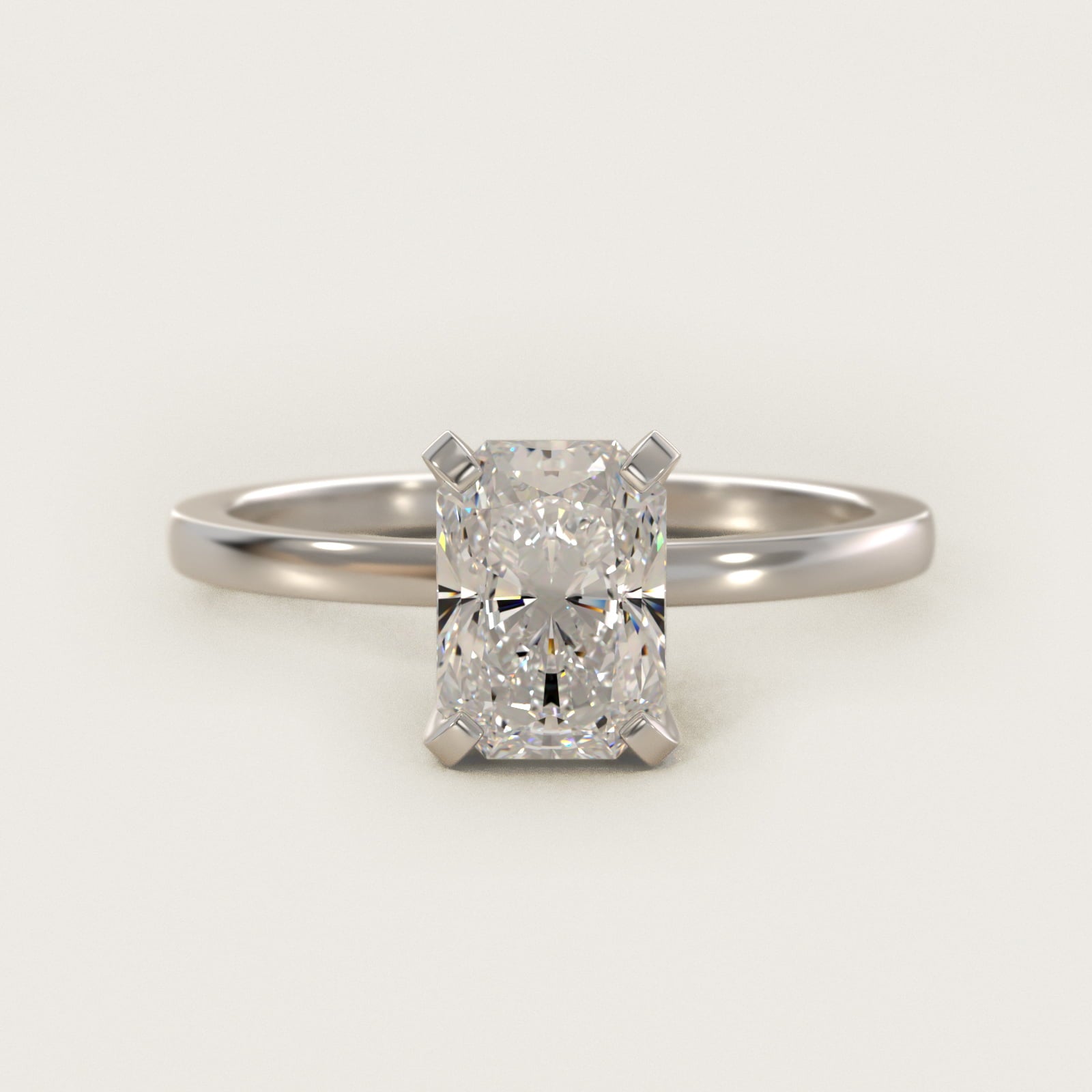 Comfort Fit Solitaire Engagement Ring In 18k White Gold By James Allen - Radiant Center