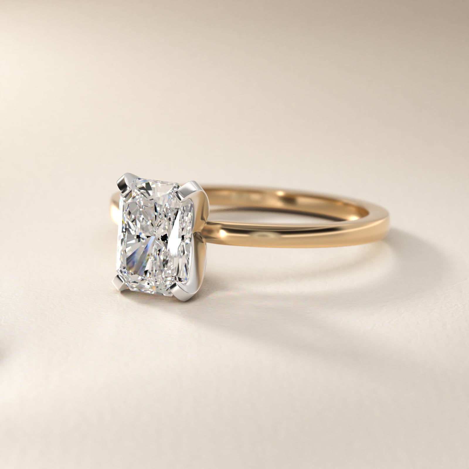 Comfort Fit Solitaire Engagement Ring In 18k Yellow Gold By James Allen - Radiant Center